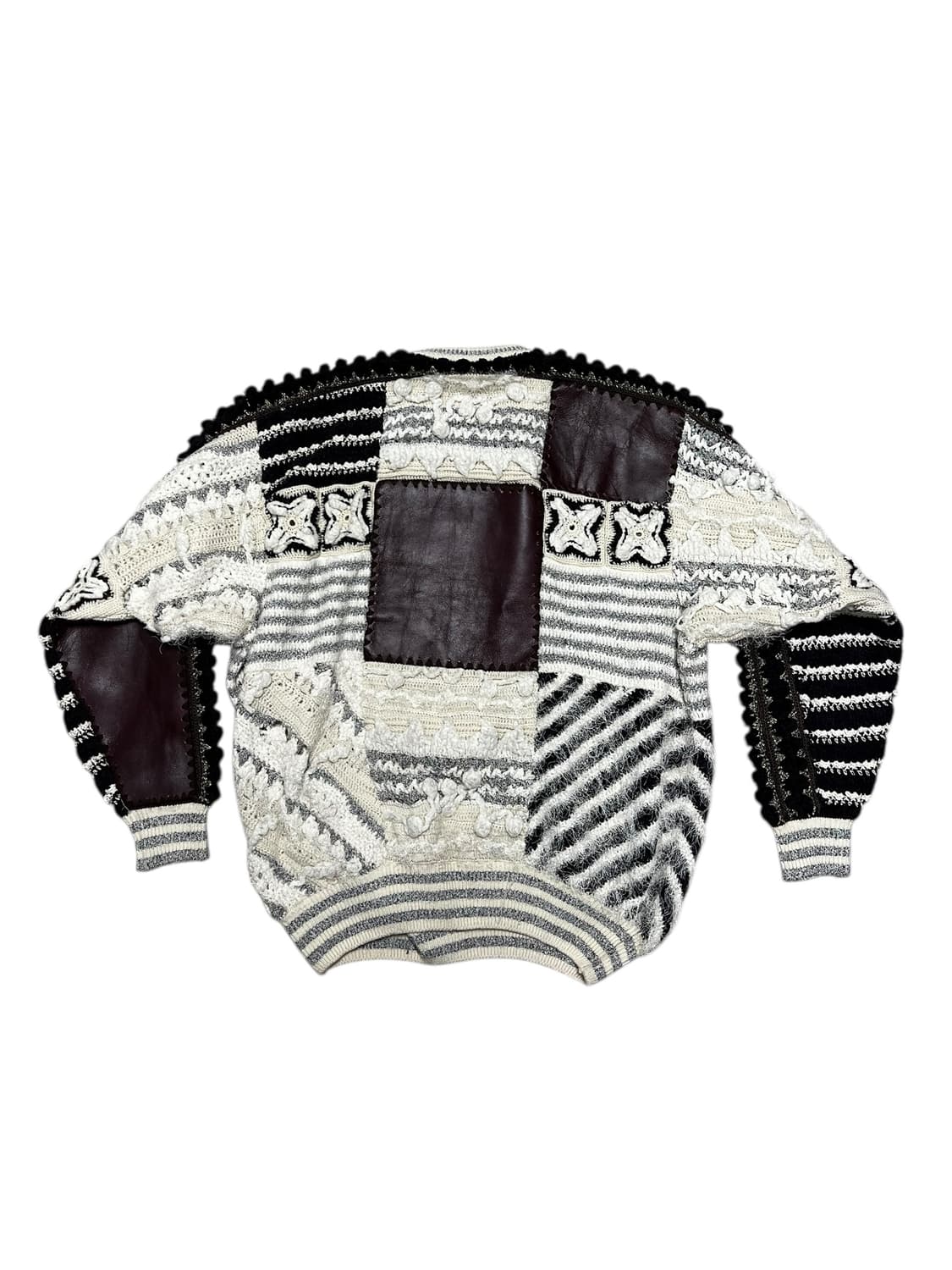 패치워크 가죽 니트 상품이미지5