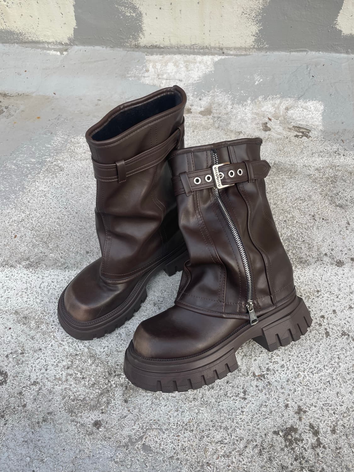 💚무료나눔💚 빈티지 워커 부츠 브라운 상품이미지1