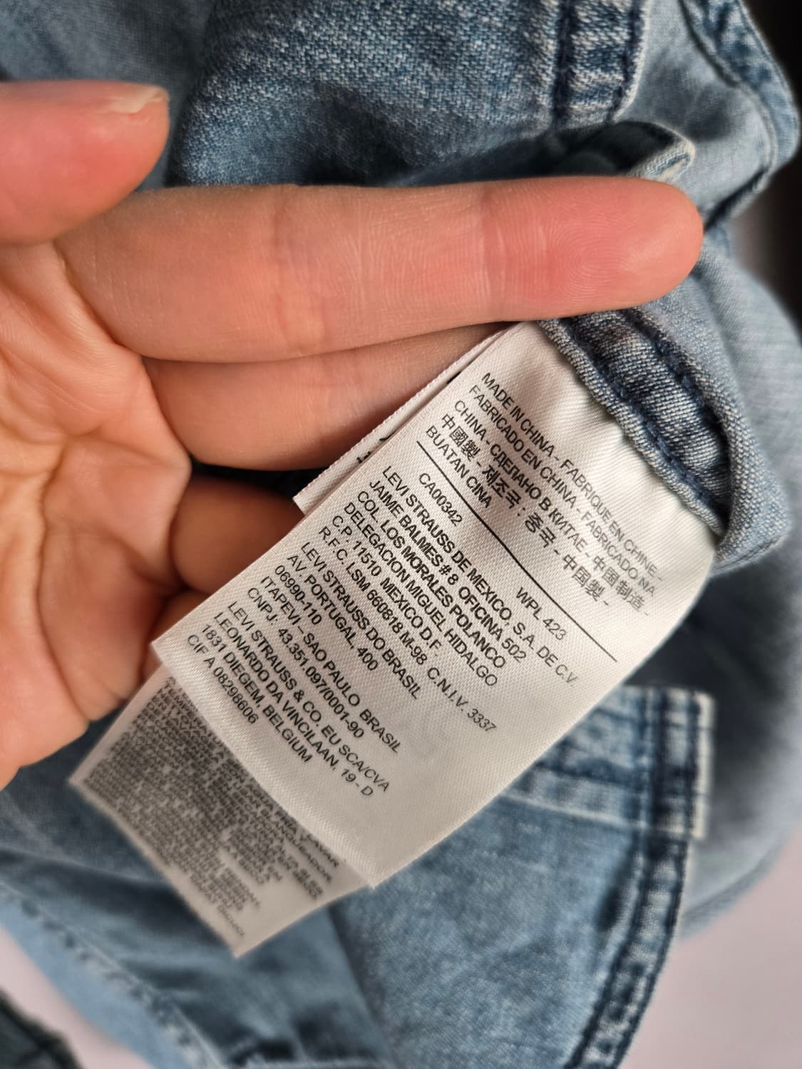 [무료배송]리바이스 XS 여성 약스판 웨스턴 데님 청 셔츠 연청 상품이미지10