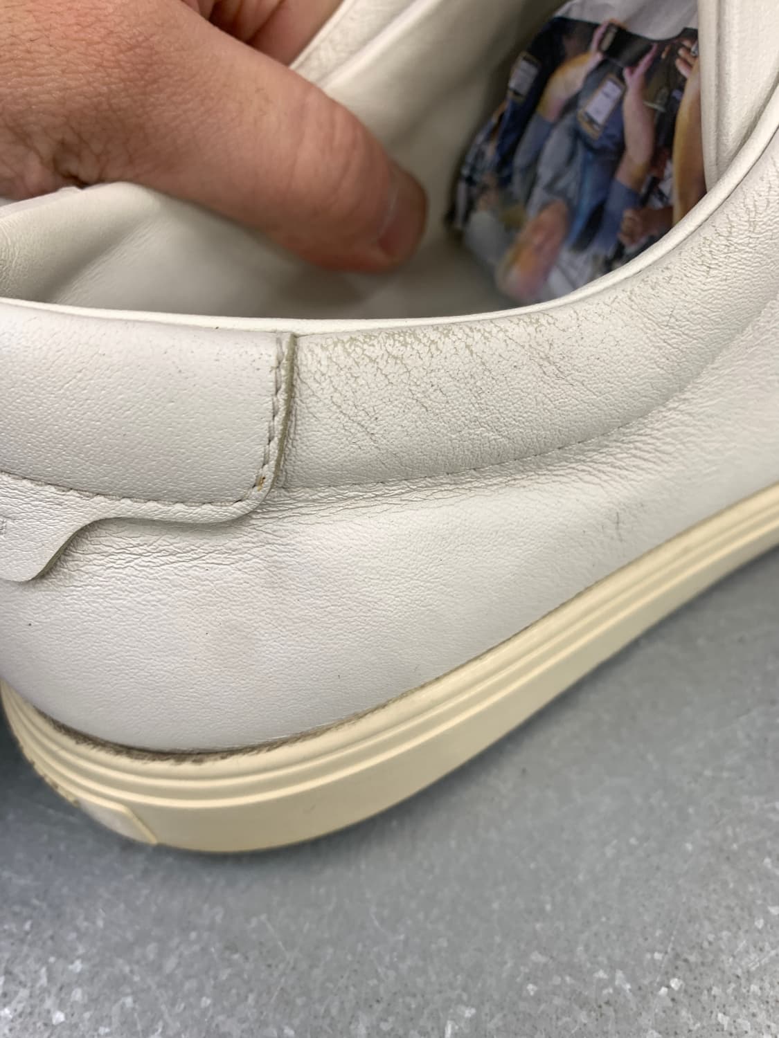 생로랑 레더 벨크로 스니커즈 화이트 42(270) 상품이미지7