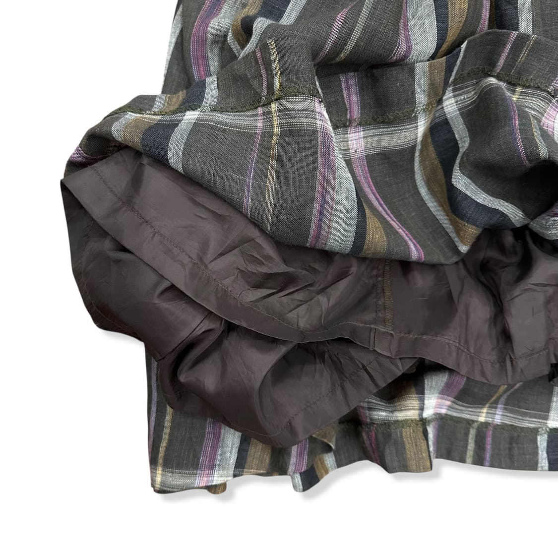 Vintage Check Ruffle Long Skirt 상품이미지6