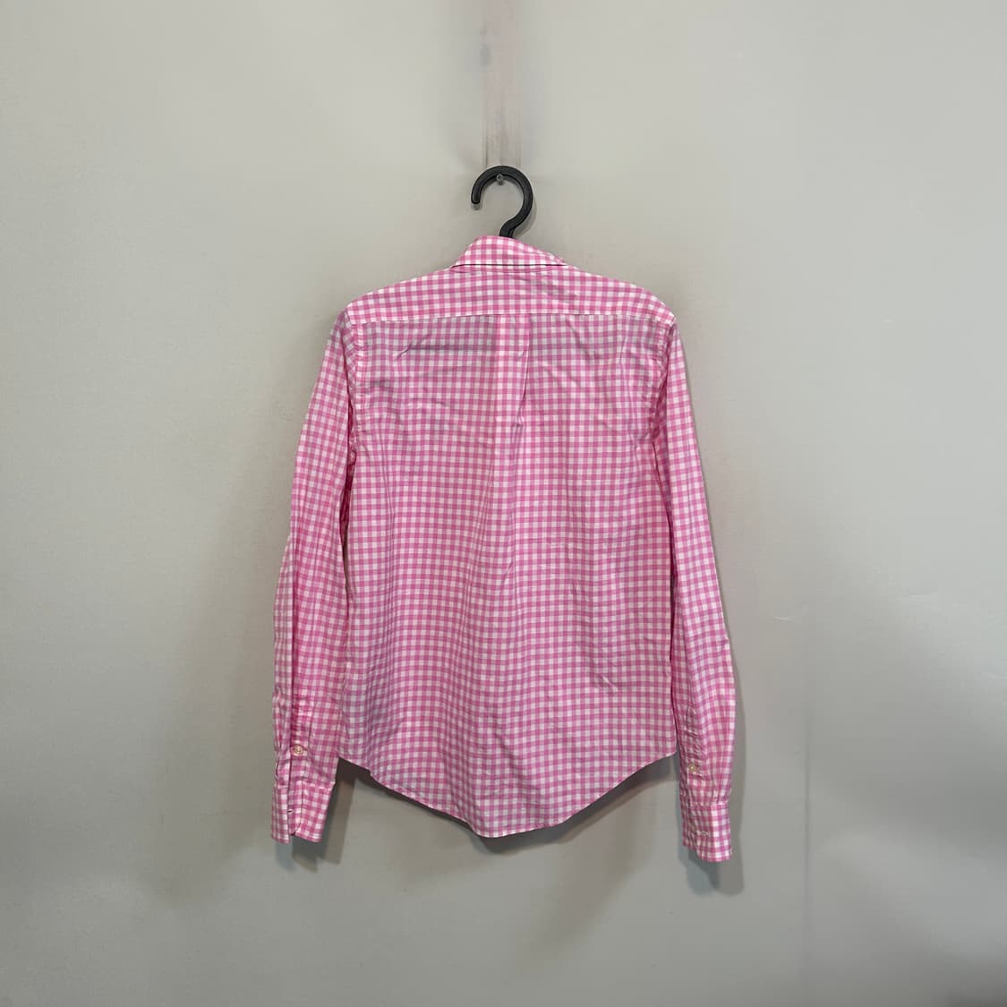 폴로 랄프로렌 핑크 깅엄 체크 셔츠 S 여성 상품이미지3