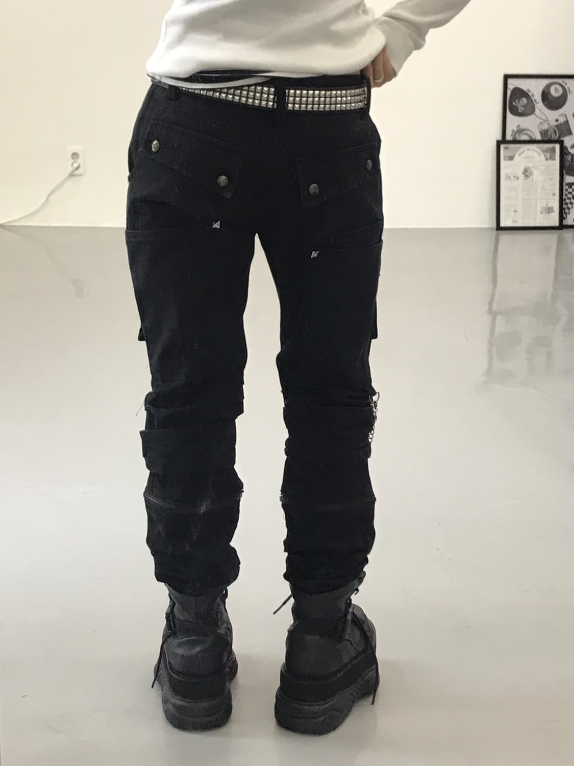 Jpn Black Y2k detail pants 상품이미지3