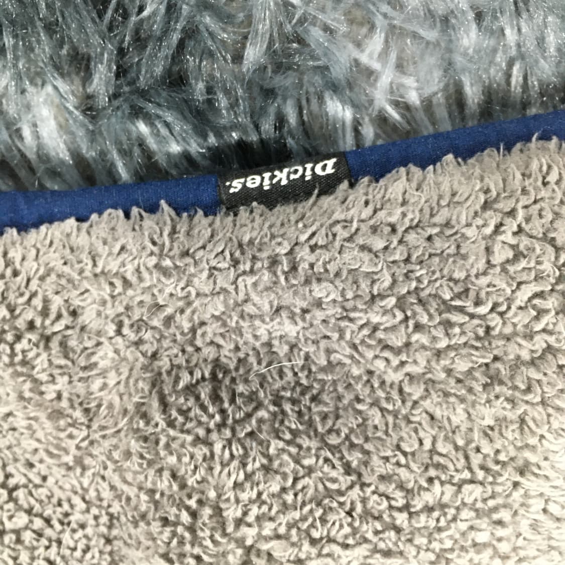 투티/0291 디키즈 플리스 뽀글이 후리스 베이지 브라운 배색 후드 집업 상품이미지5