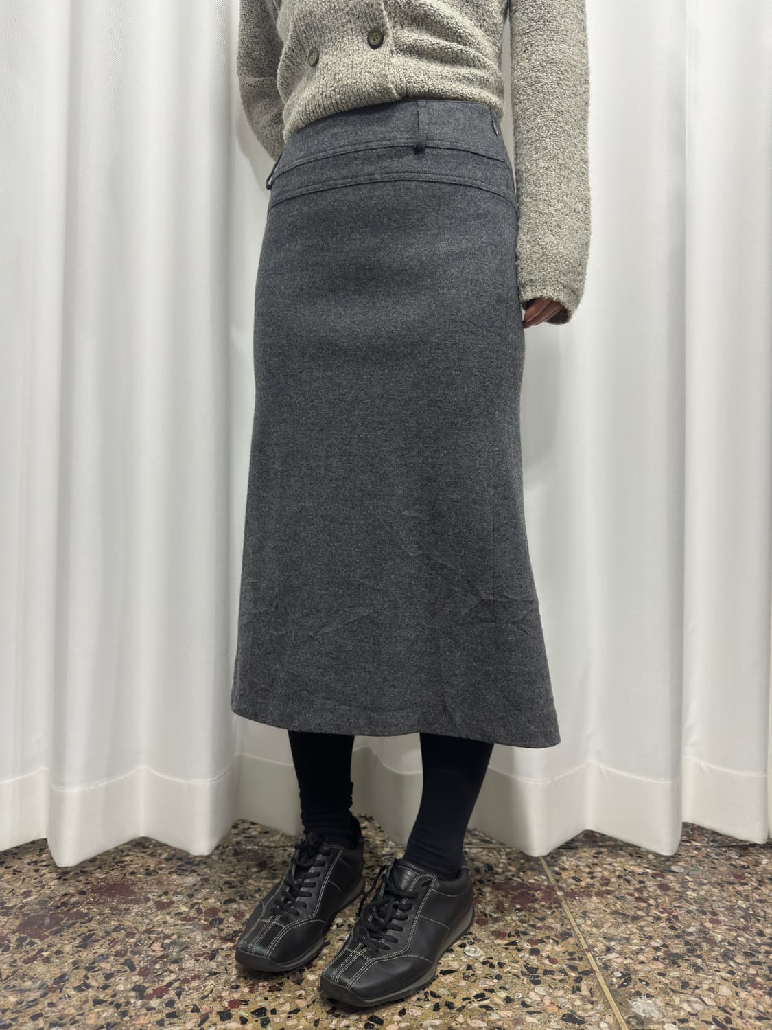 des pres gray wool skirt 상품이미지6