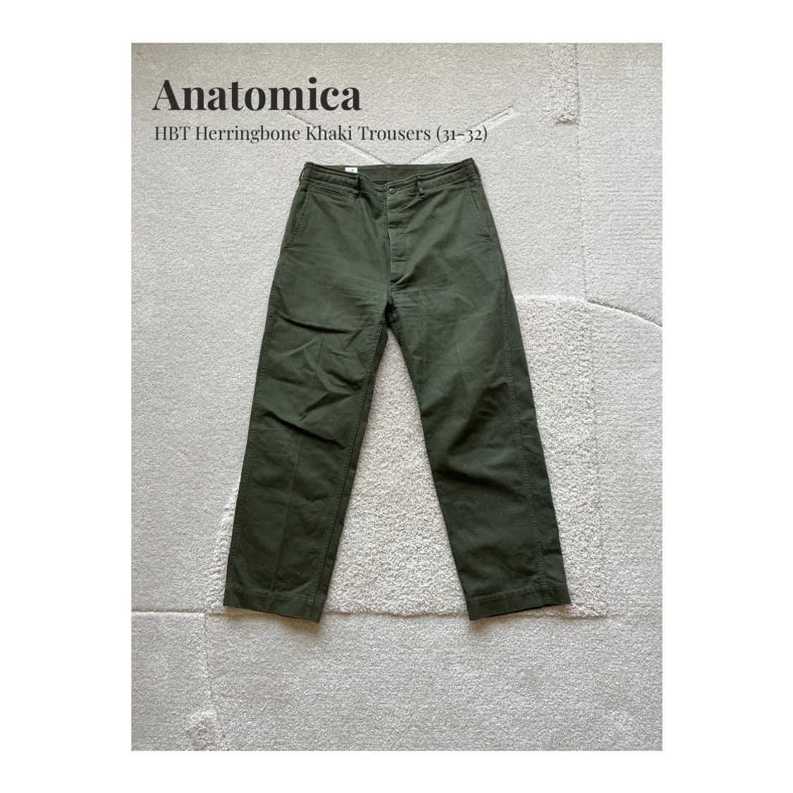 Anatomica 헤링본 카키 HBT 트라우저 (31-32) 상품이미지1