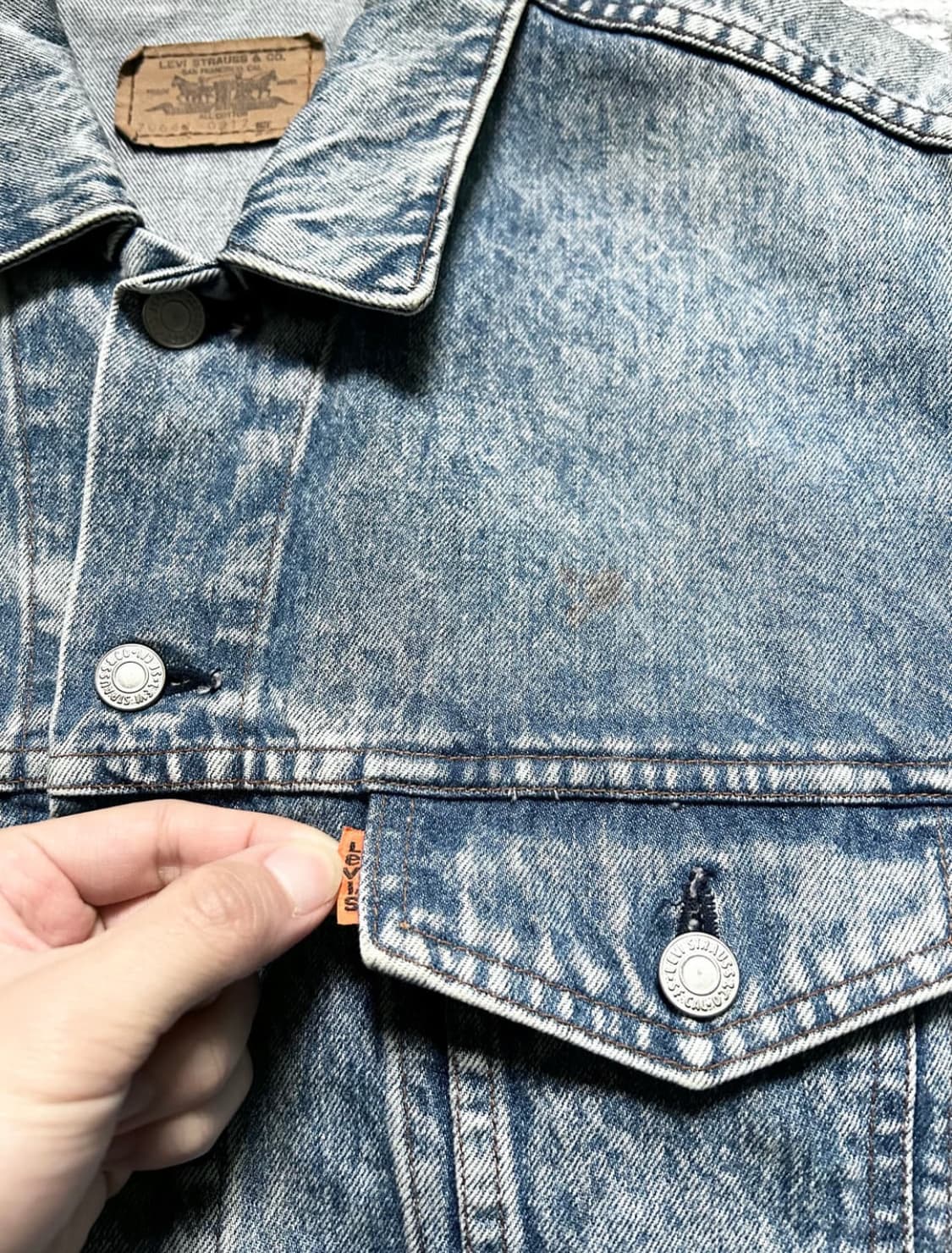 80‘s levis trucker 3세대 트러커 오렌지탭  상품이미지2