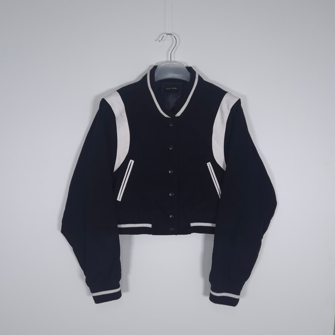 레더리 코듀로이 바시티 자켓 네이비 상품이미지4