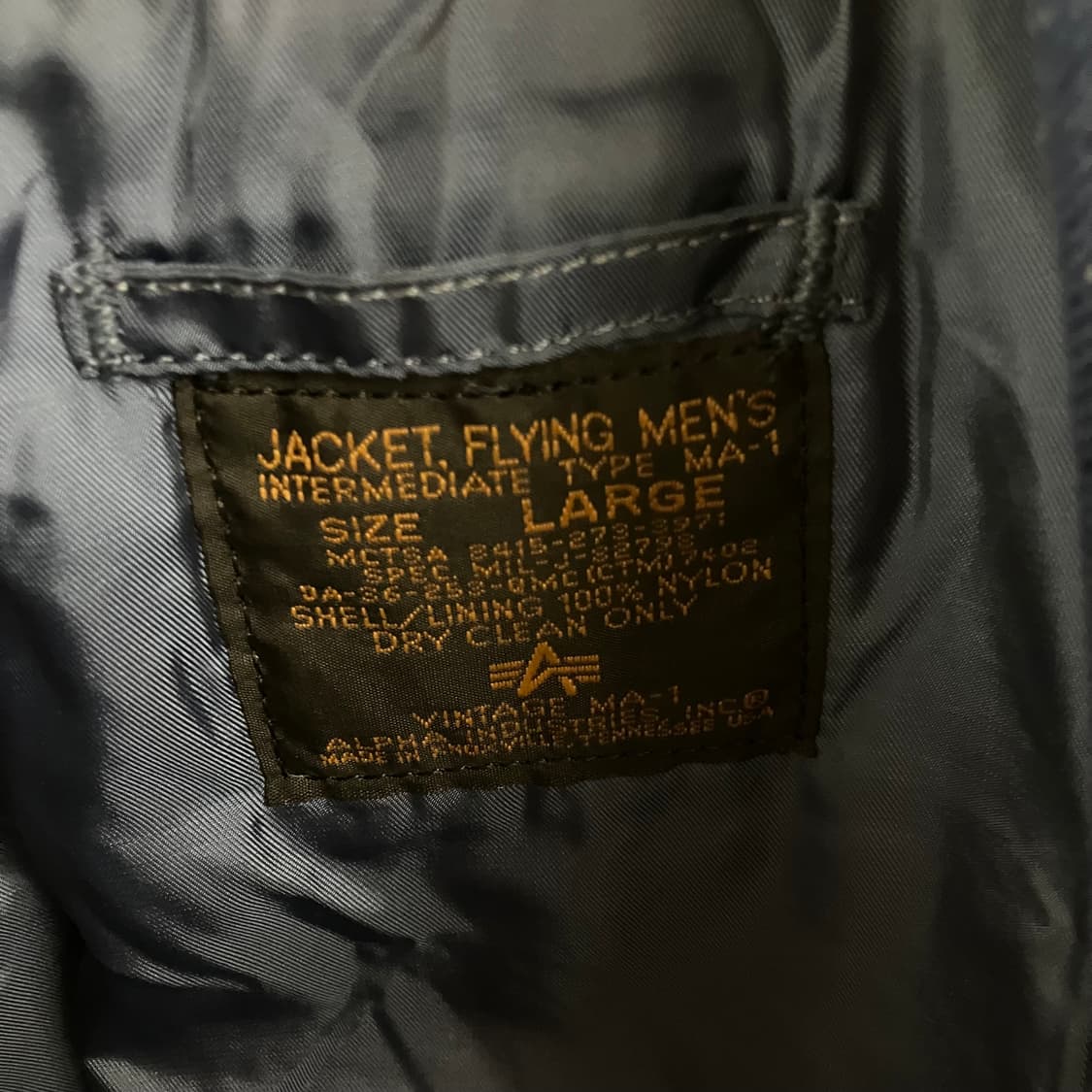 알파인더스트리 네이비 ma-1 L 상품이미지3