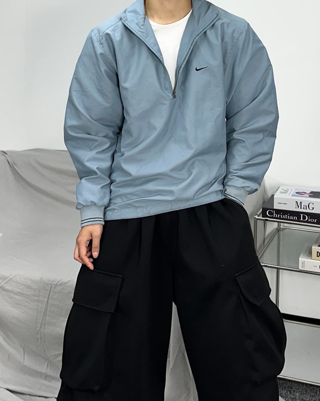 나이키 00s 그레이 블루 아노락 S 상품이미지2