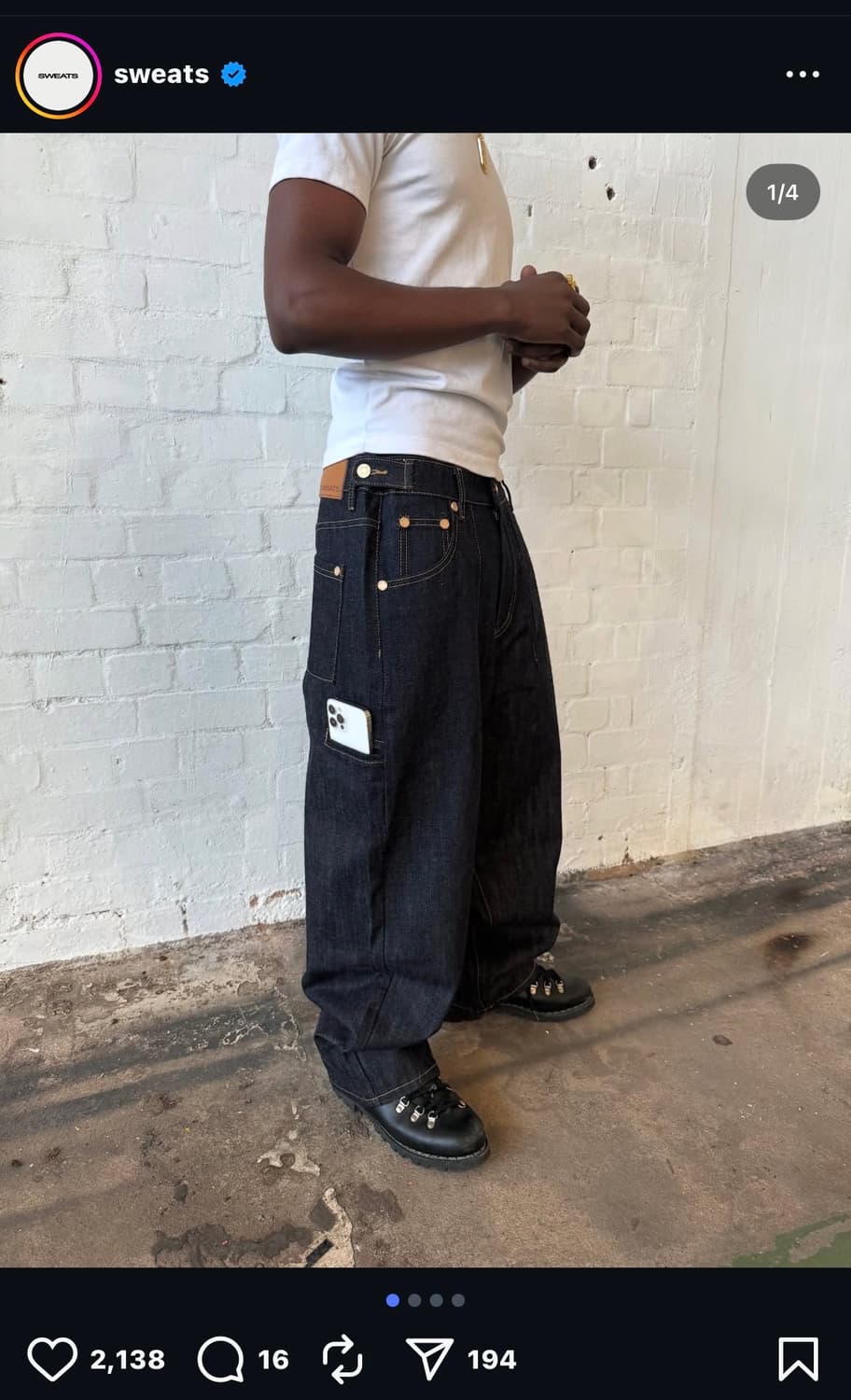 Sweats collective 스웻 콜렉티브 인디고 데님 팬츠 상품이미지1