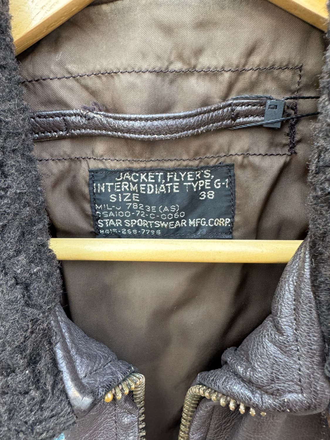 70s 미군 미해군 usn g-1 풀패치 레더 가죽 자켓  상품이미지5