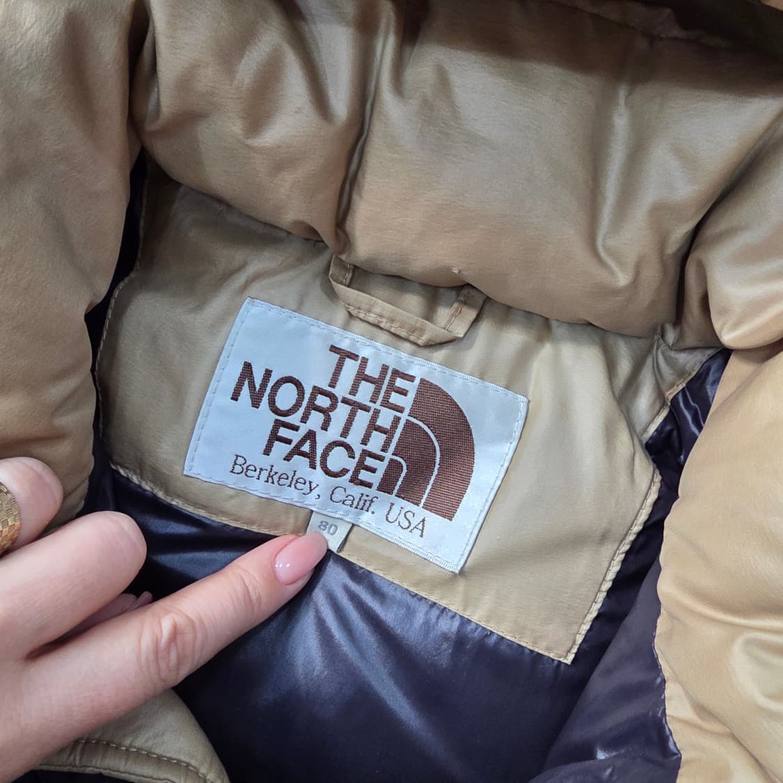 [80] 노스페이스 구스다운 골드브라운 패딩 점퍼 1215J1 상품이미지2