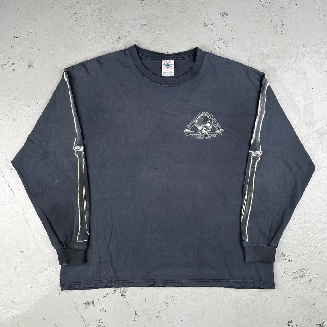 빈티지 Welding Testing 엑스레이 스컬 긴팔티 상품이미지1