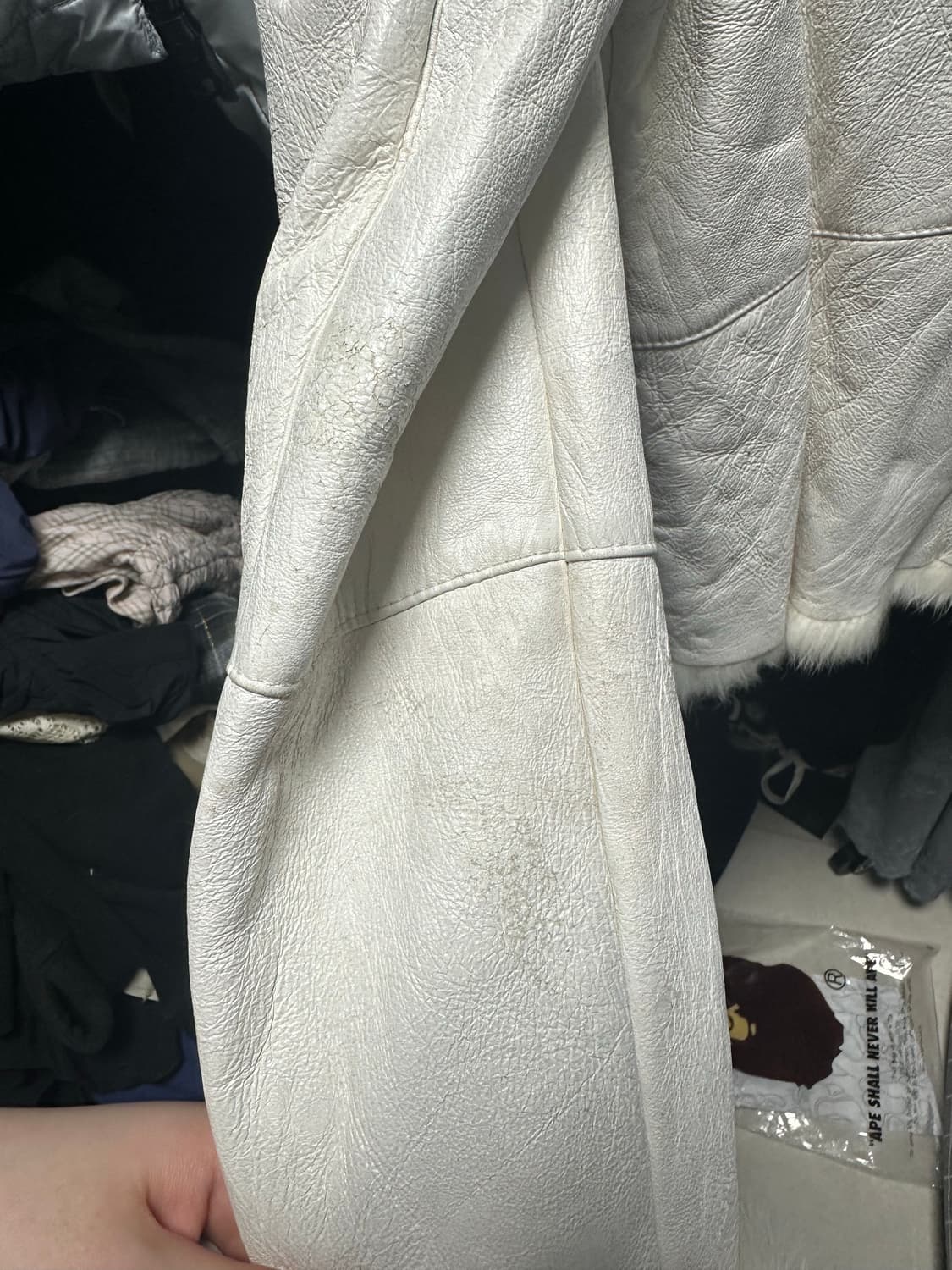 페어리 화이트 아이보리 무스탕 래빗퍼자켓 상품이미지7