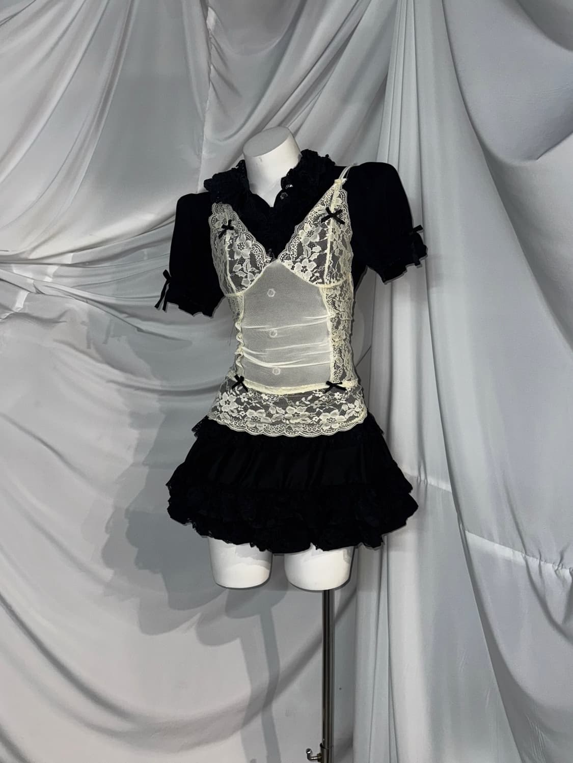 무채색 페어리 레이스 세라깔 코디세트  상품이미지5