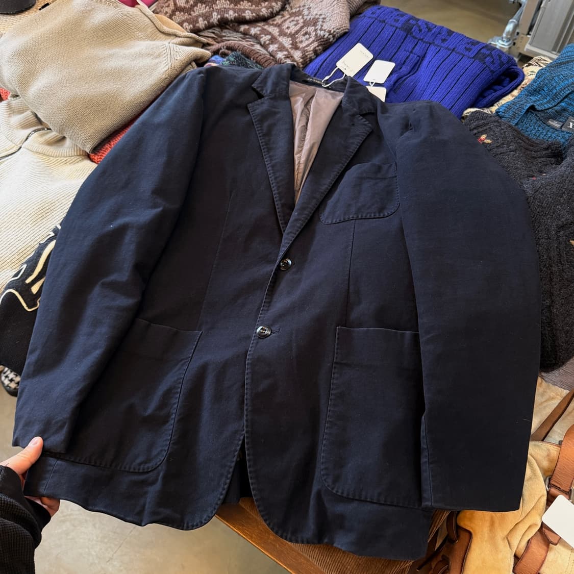 CP COMPANY 블랙 싱글벤트 포켓 블레이저 상품이미지1