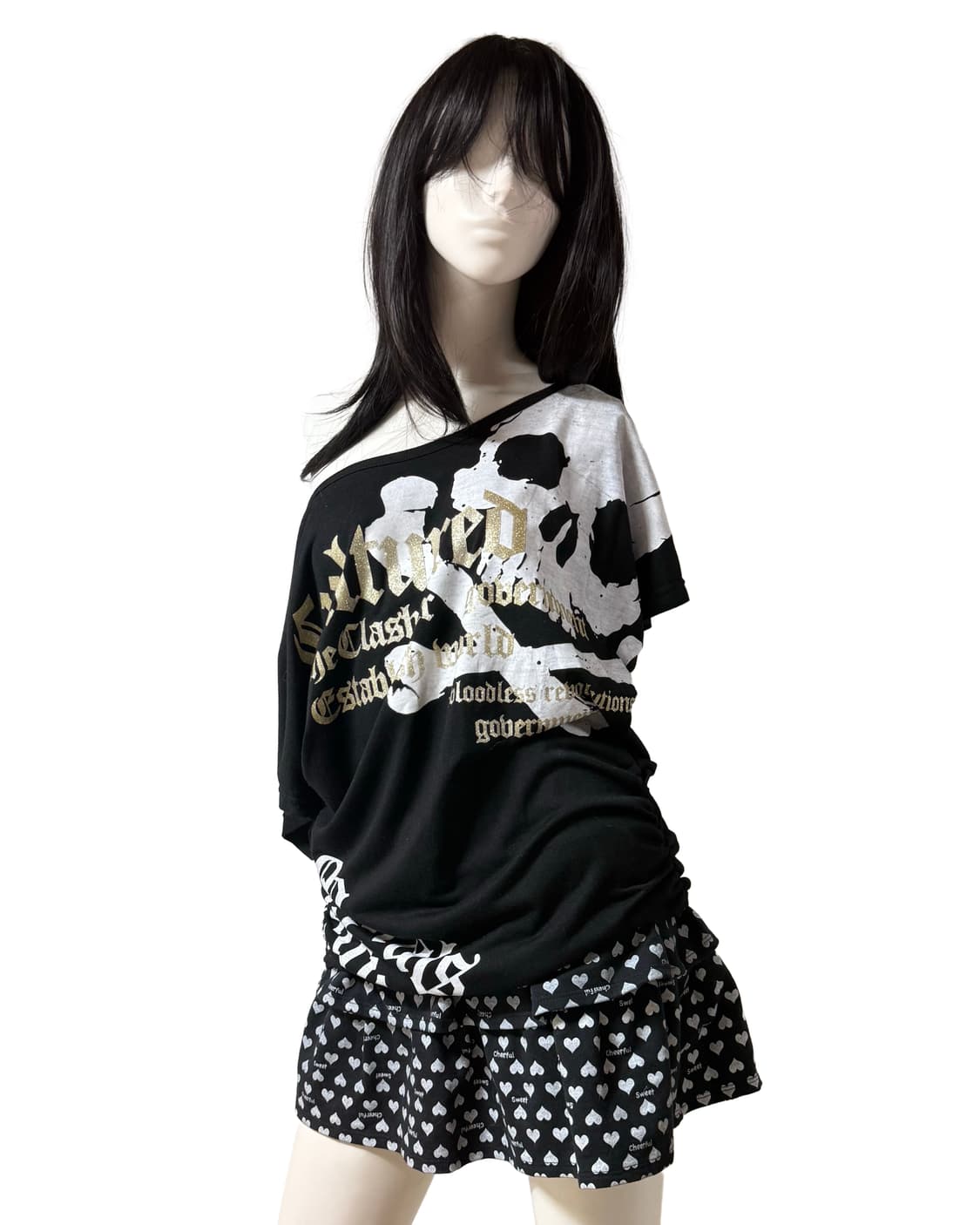 갸루펑크 Skull 셔링 티셔츠 상품이미지1