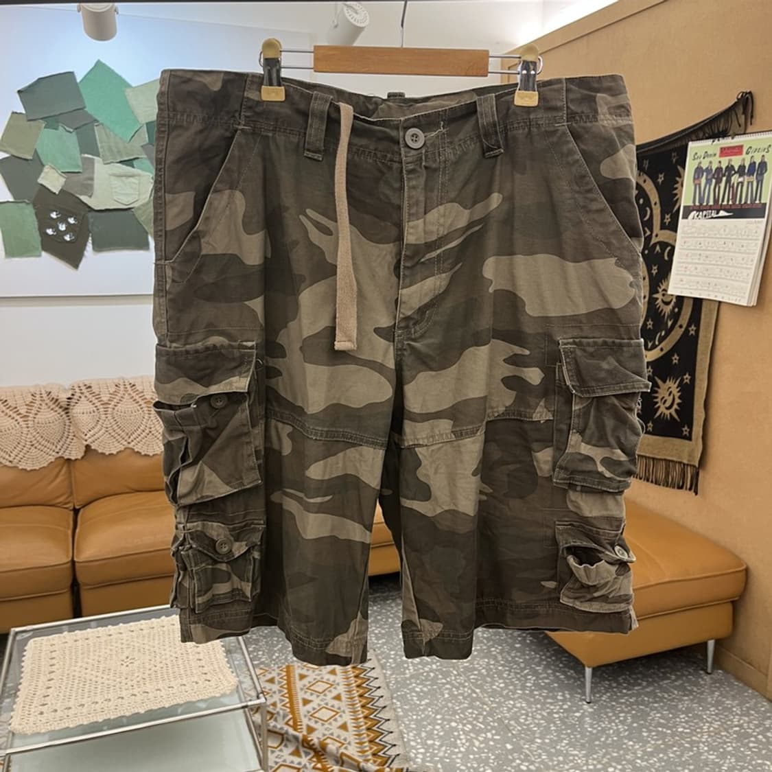 빈티지 밀리터리 카모플라주 카고 버뮤다 반바지 XXL C11244 상품이미지3