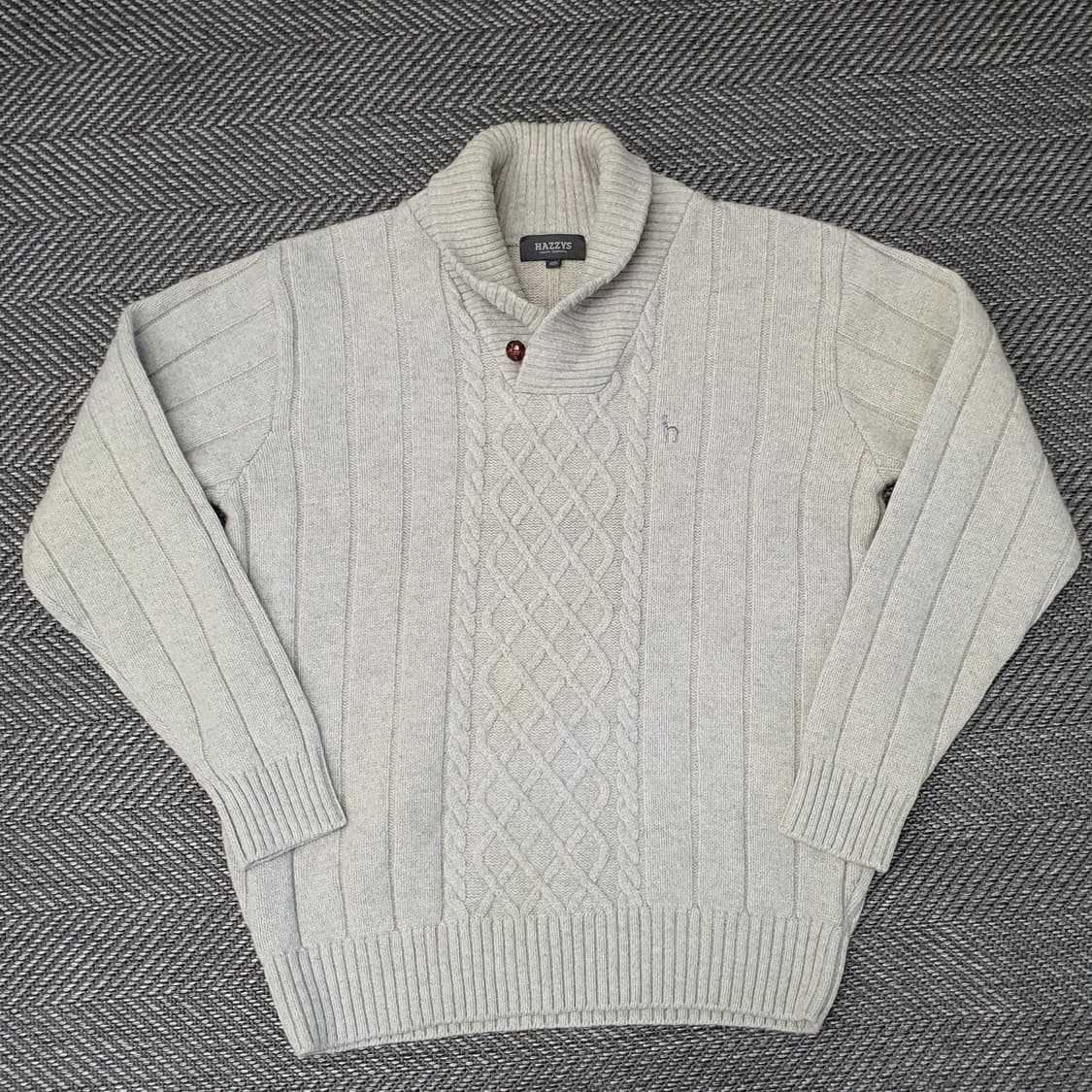 헤지스 울100 숄카라 니트 스웨터 남자105 상품이미지1