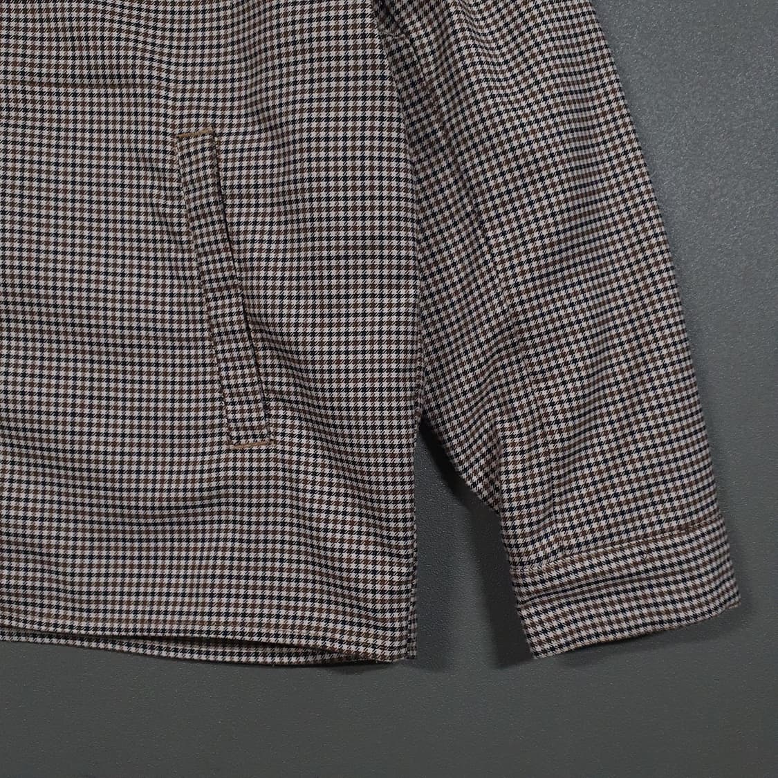 실측 XL) 프리즘웍스 신형 깅엄체크 투웨이 집업 미니멀 블루종 자켓 상품이미지4