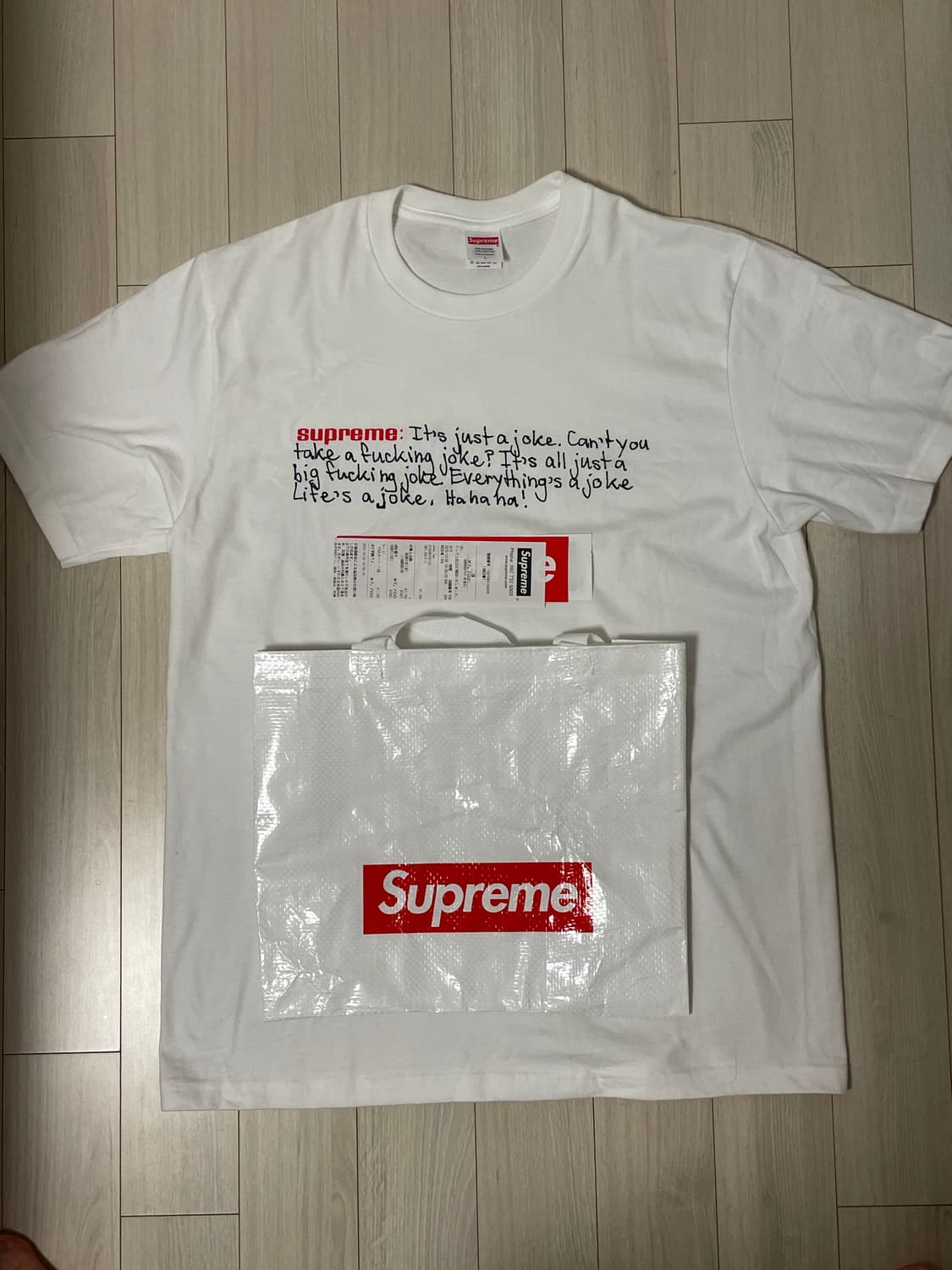 [L]슈프림 JOKE TEE 화이트 상품이미지1