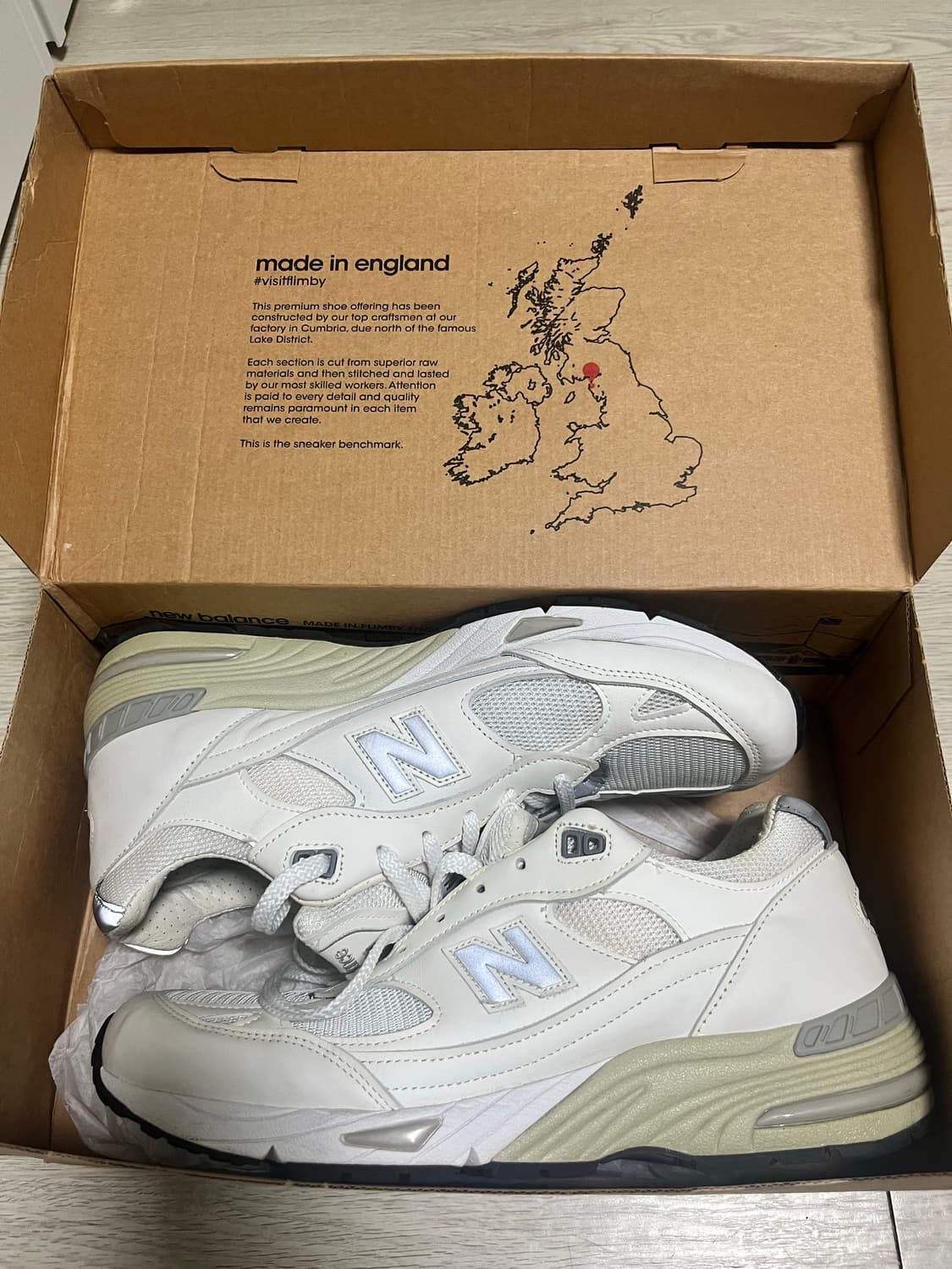 뉴발란스 991 uk 290 화이트 레더 상품이미지5