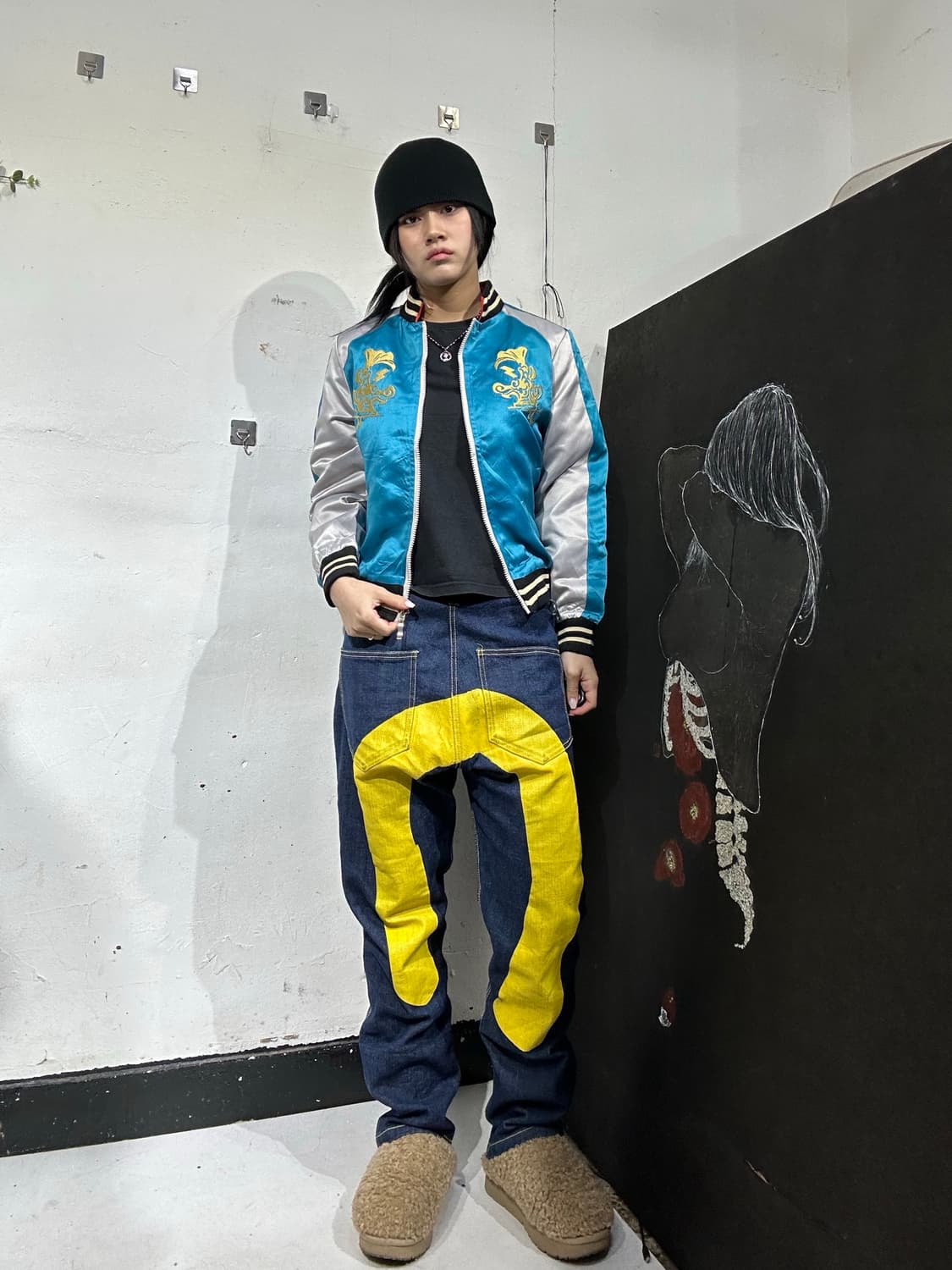 빈티지 Comiclnnd 크롭 자수 스카잔 M 상품이미지2