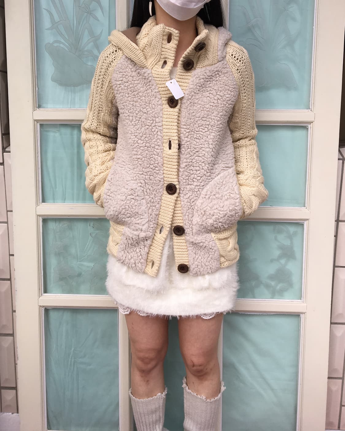 Fleece layer cable knit jacket 상품이미지9