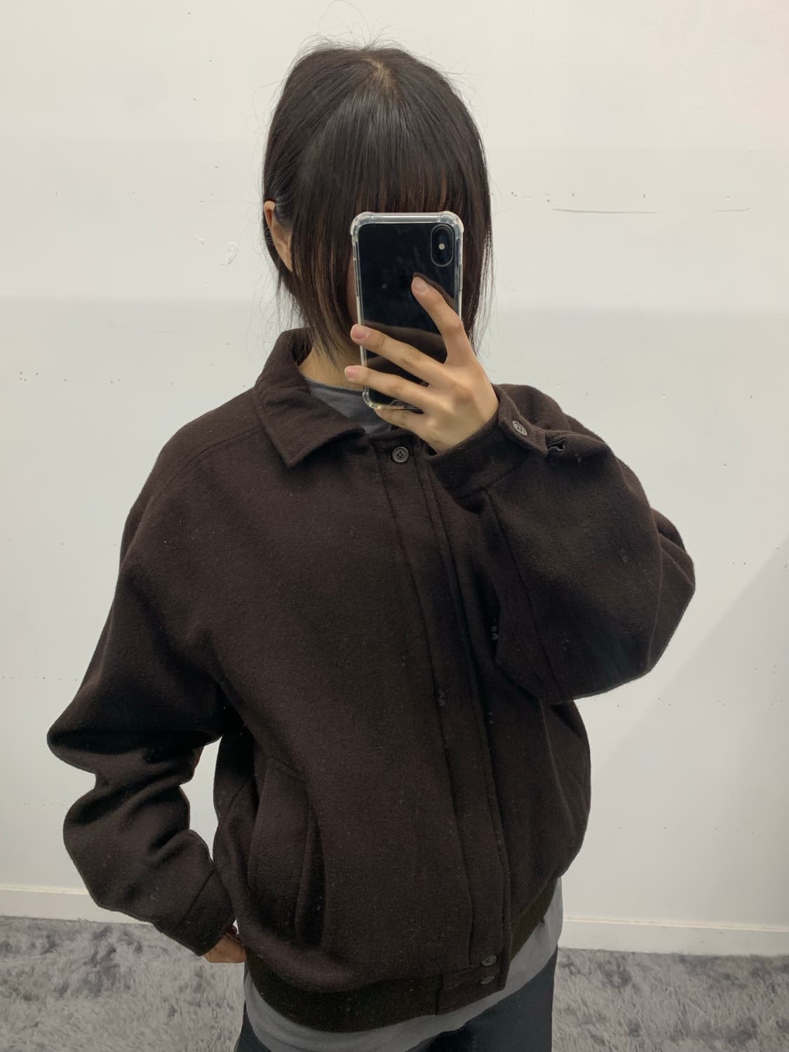 재패니즈 다크브라운 울 봄버 상품이미지1