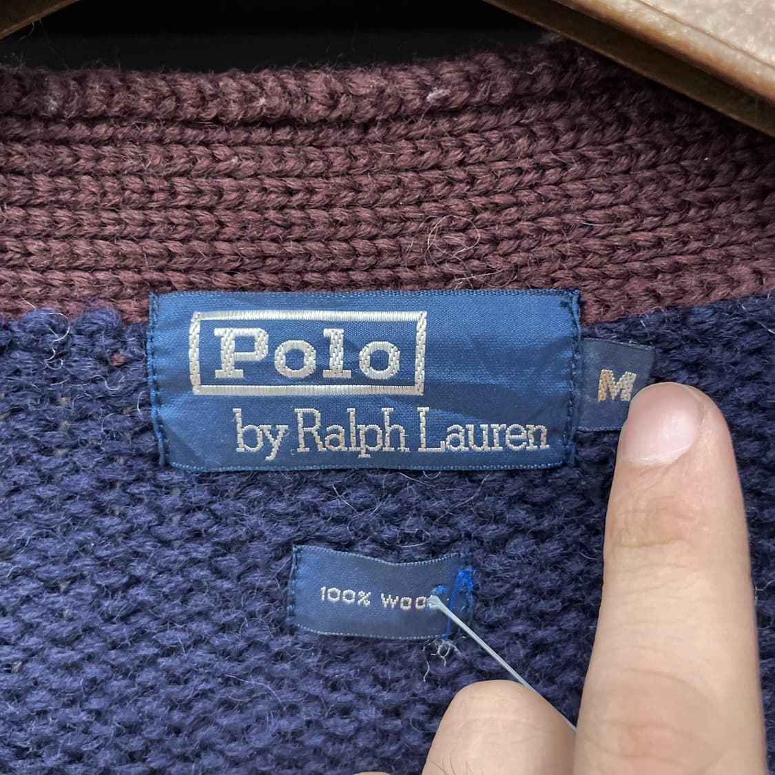 90s 폴로 랄프로렌 방패 로고 울 니트 가디건 스웨터 상품이미지6