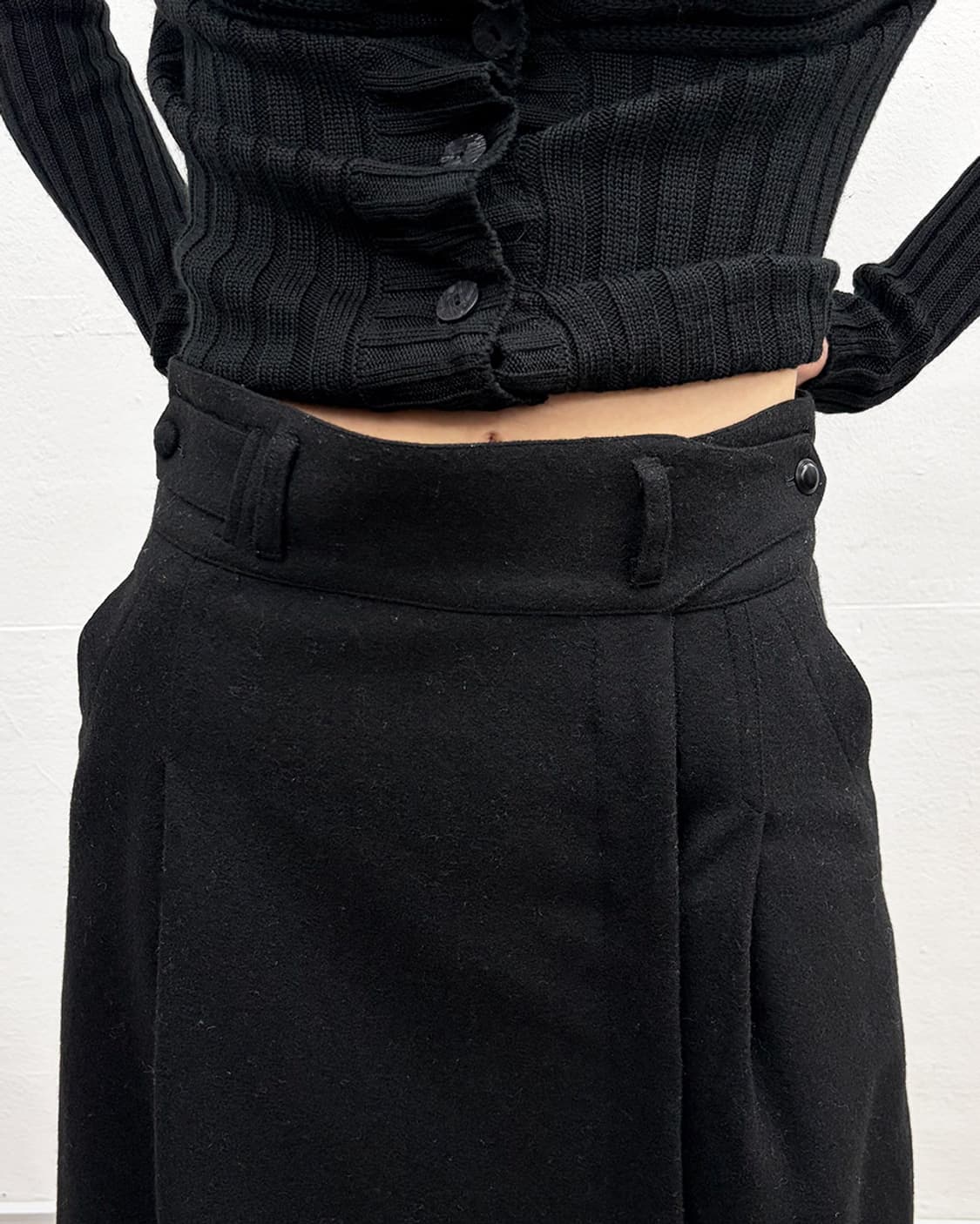 빈티지 랩 디테일 롱스커트 상품이미지5