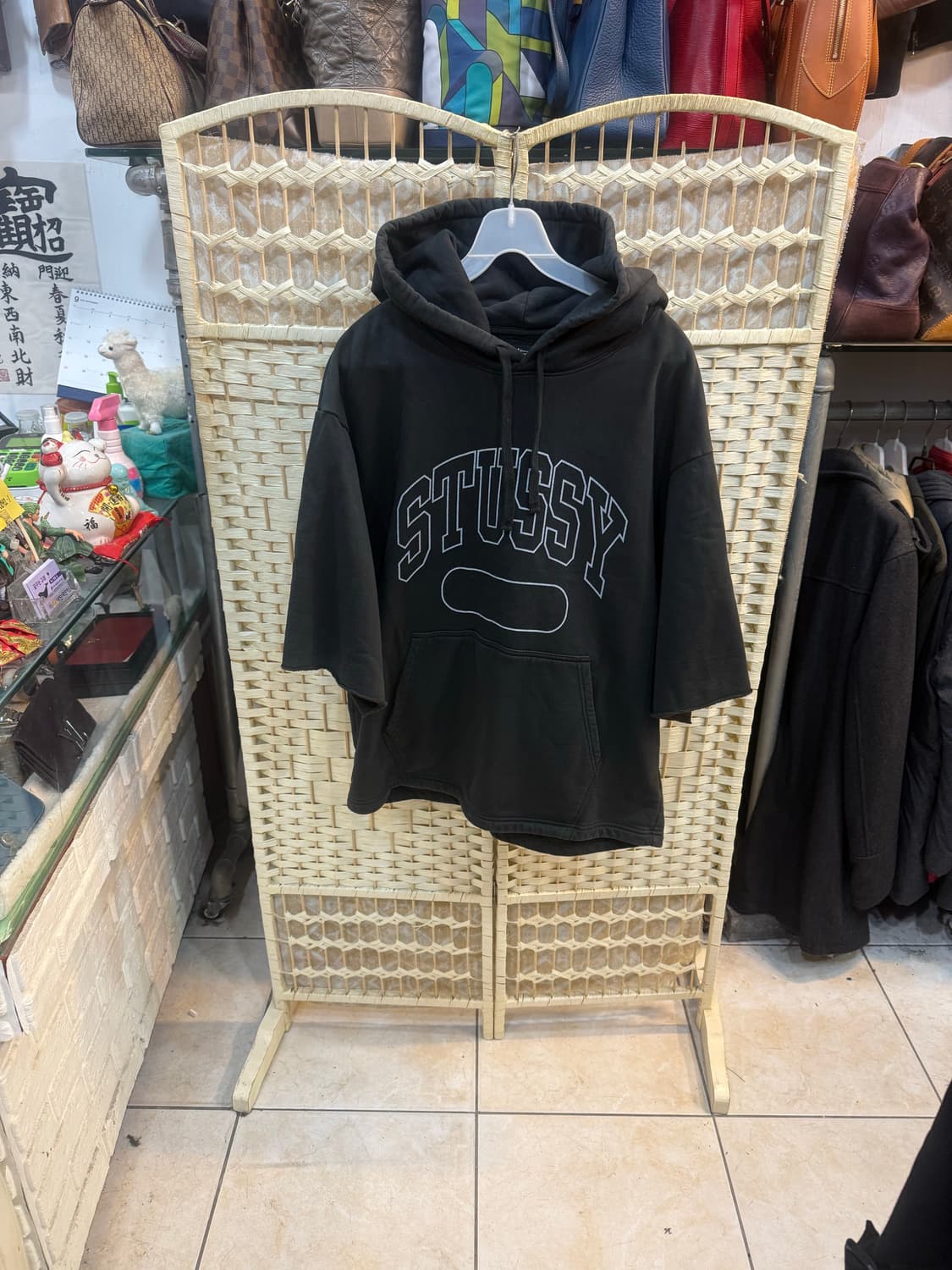 100 정품 스투시 숏슬리브 박시 크롭후드 팝니다 상품이미지1