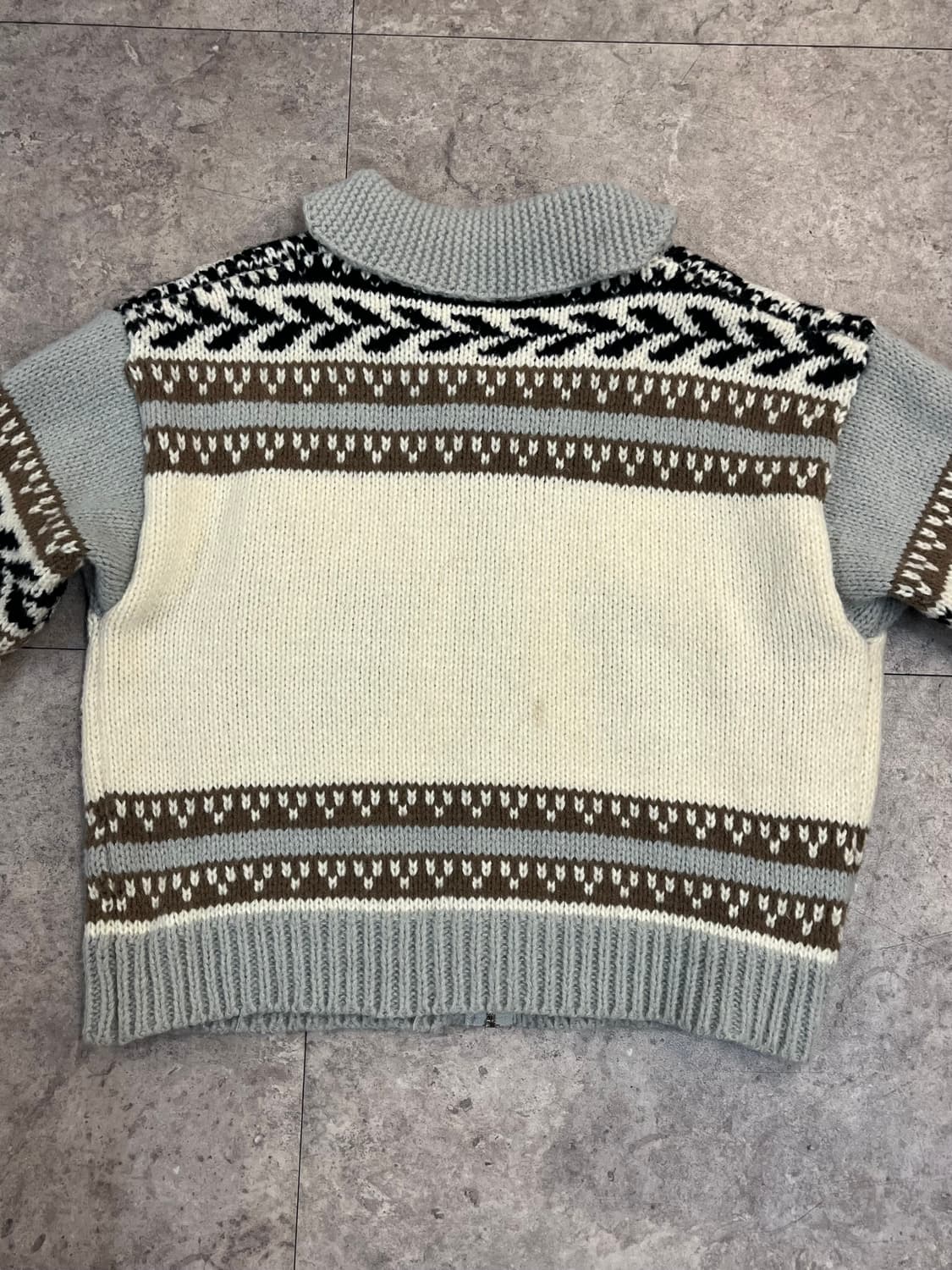 빈티지 패턴 니트 집업 아이보리 #csz3264 상품이미지6