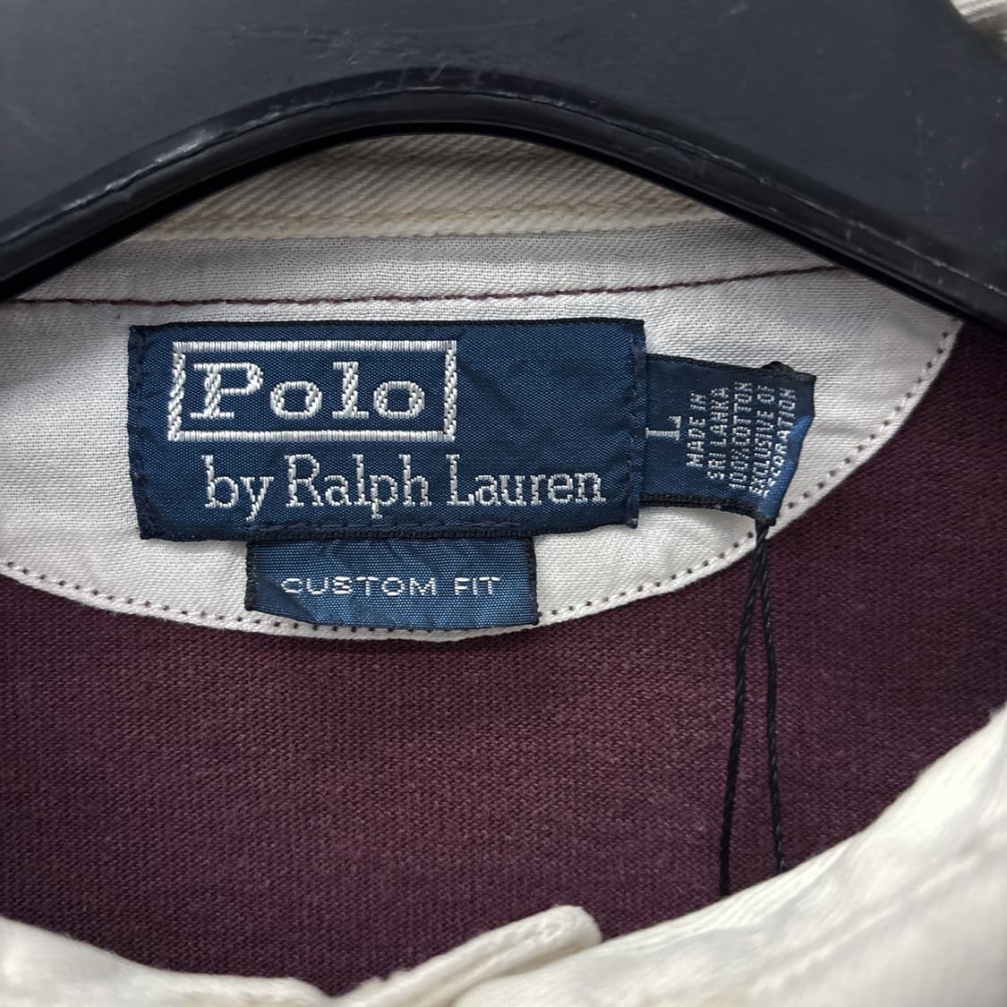 90s 폴로 재팬라인 넘버링 자수 패치 스트라이프 PK 럭비 티 N320 상품이미지8
