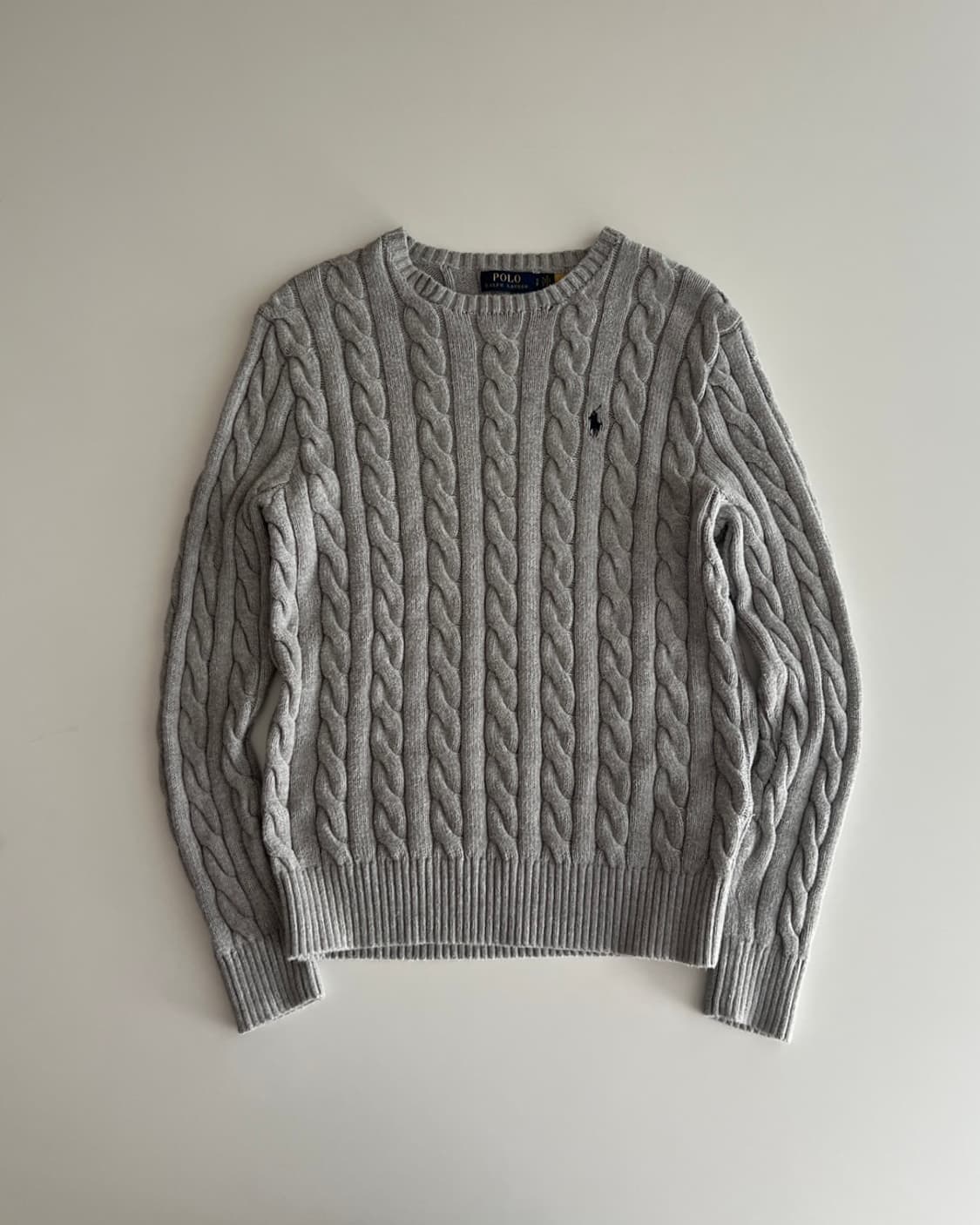 폴로 랄프로렌 그레이 케이블 니트 스웨터 s 상품이미지3