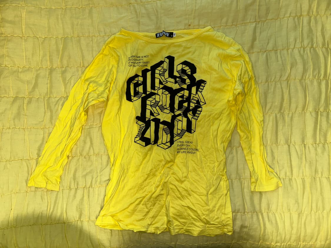 펑크 옐로 코튼 긴팔티 상품이미지1