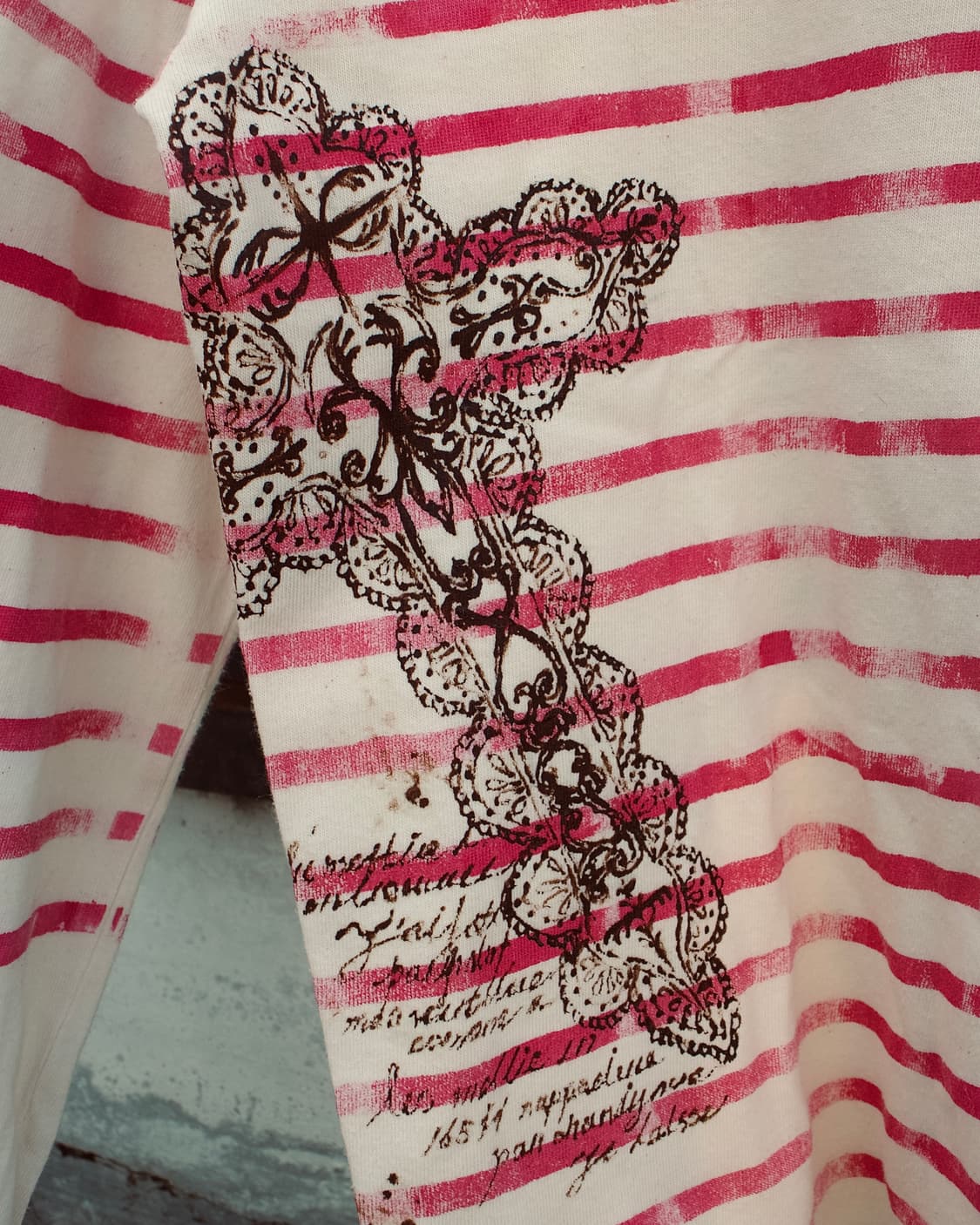 {𝑟𝑒𝑚𝑎𝑘𝑒} JP vintage red stripe t 상품이미지3