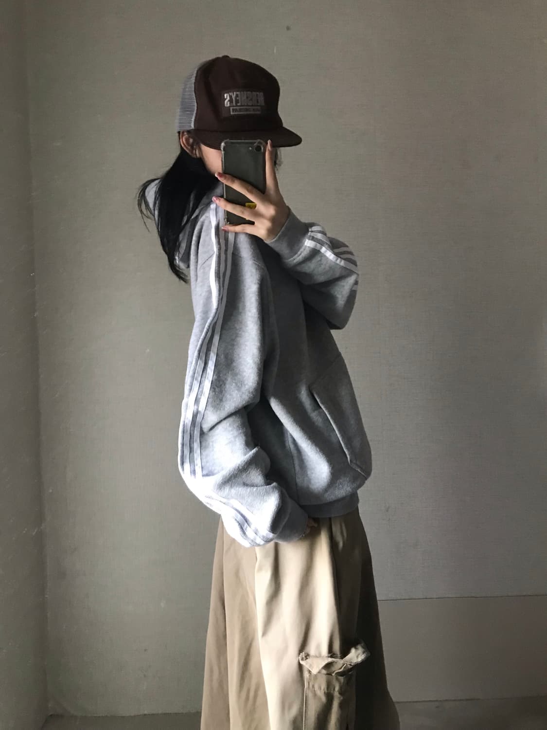 아디다스 그레이 부클 후드티 상품이미지4