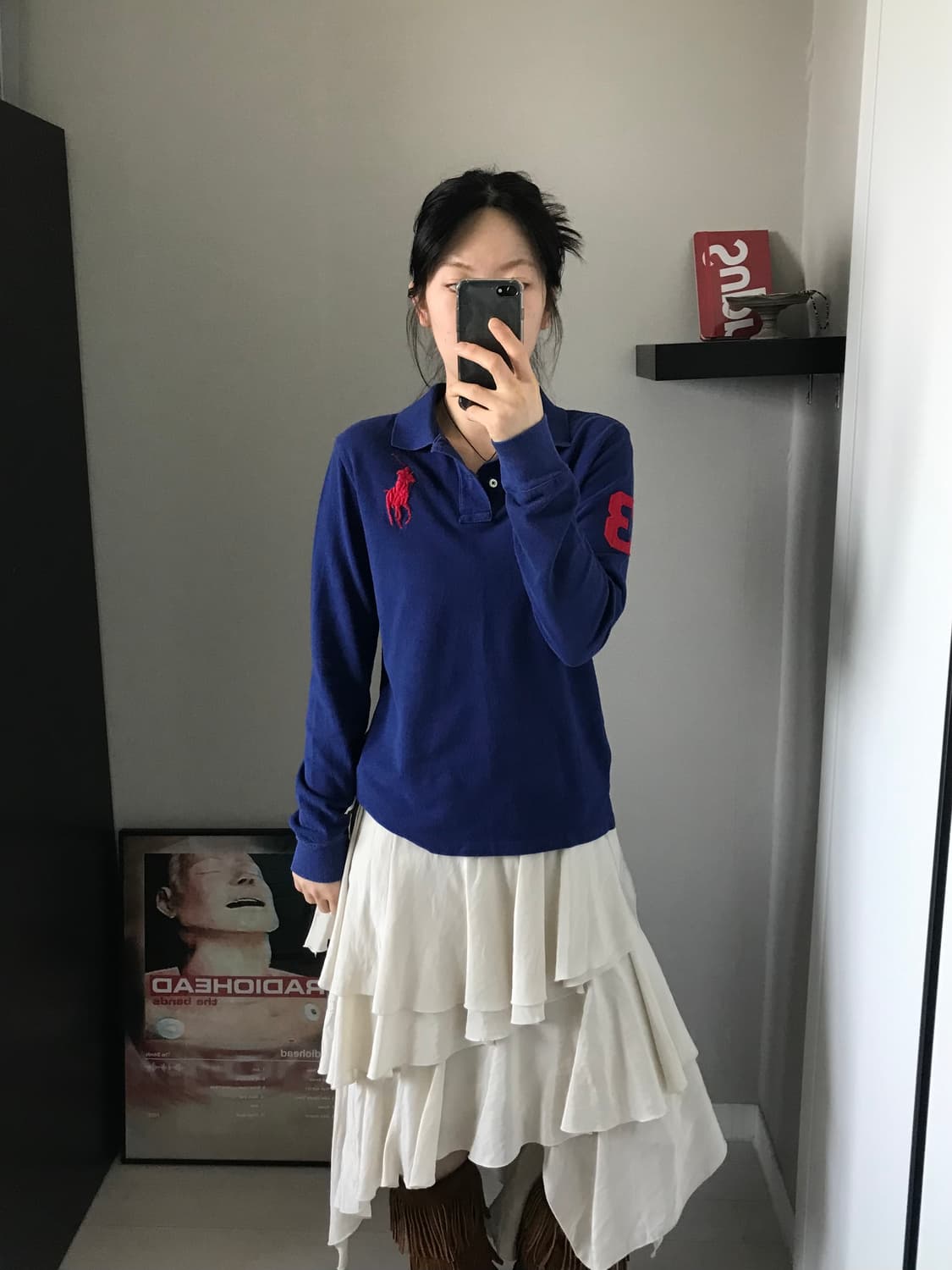폴로 랄프로렌 빅포니로고 블루 카라티 상품이미지1