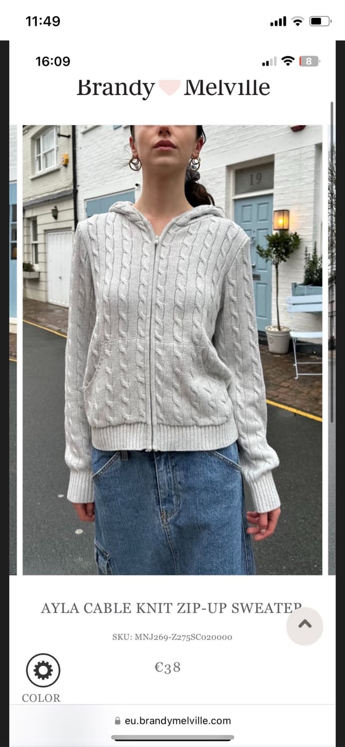 브랜디멜빌 아르나 니트 후드 집업 아이보리 상품이미지1