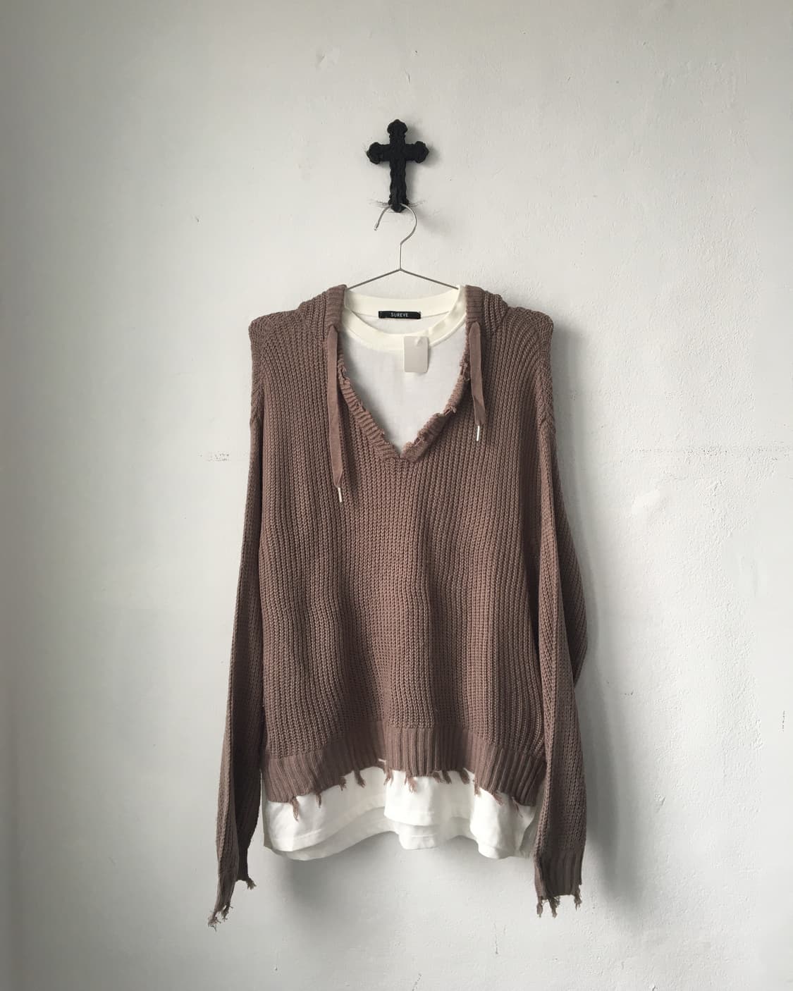 damage hood layer knit 상품이미지2