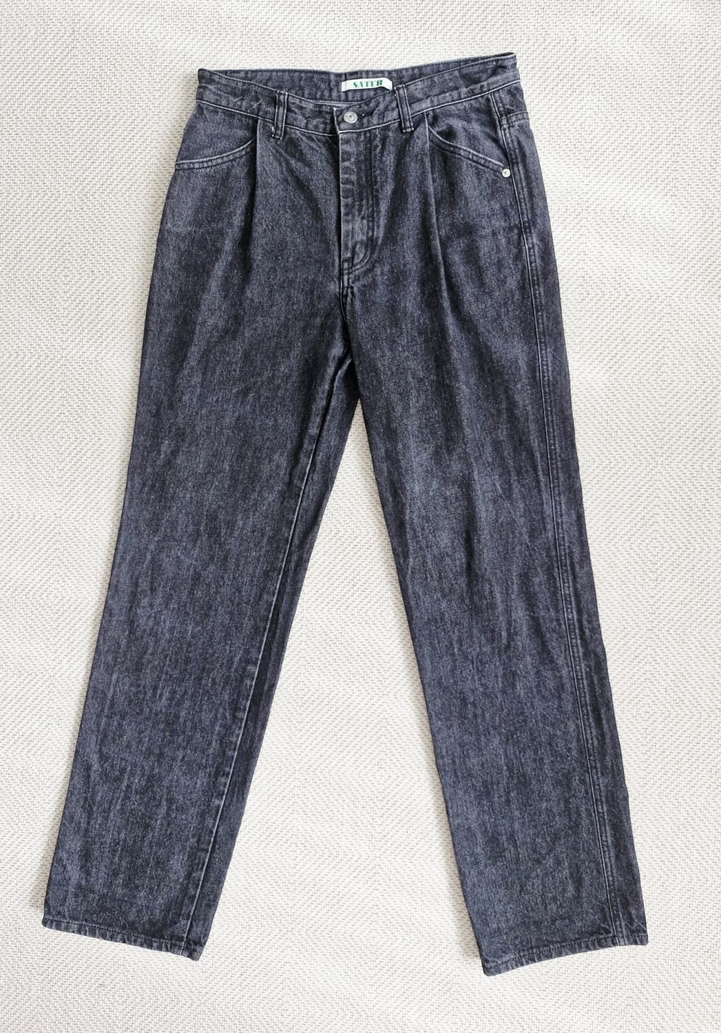 세터 원턱 블랙 데님팬츠 M 상품이미지3