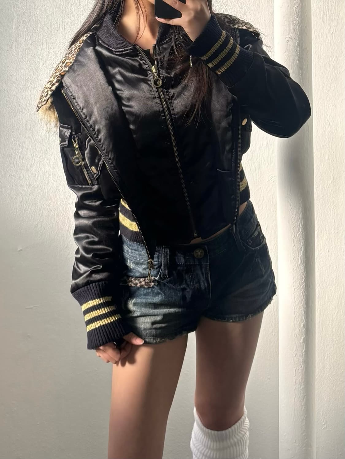 Vintage Leopard Fur Hood Padded Jacket 상품이미지7