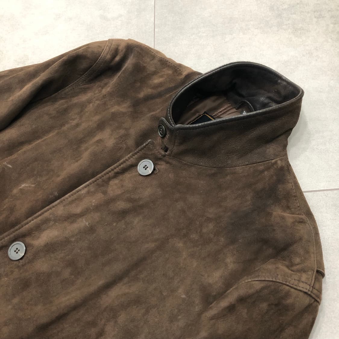 펜디 빈티지 이태리 스웨이드 레더 가죽 코트 자켓 50 상품이미지2