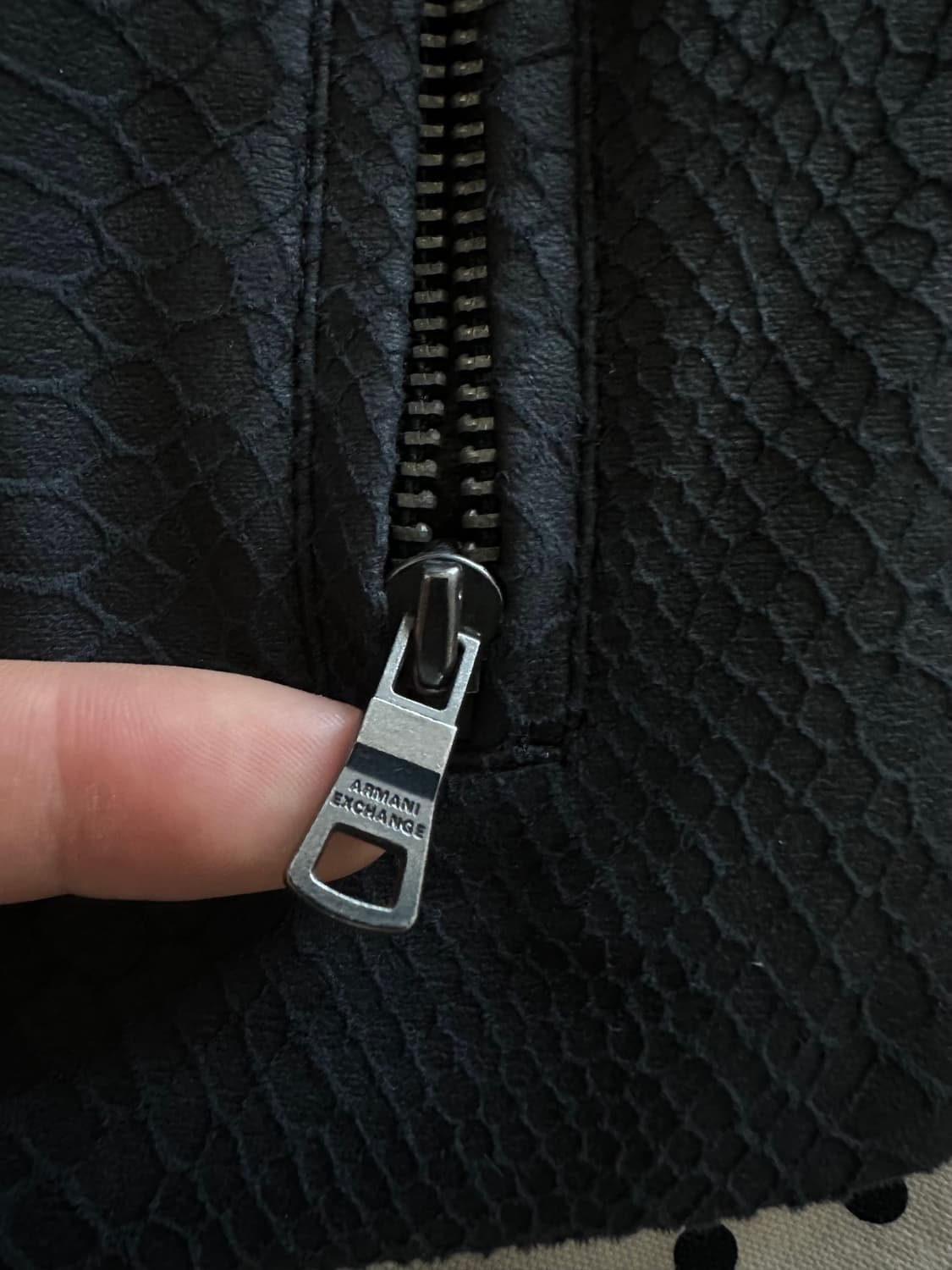 아르마니 익스체인지 파이톤 뱀피 패턴 라이더자켓 상품이미지6