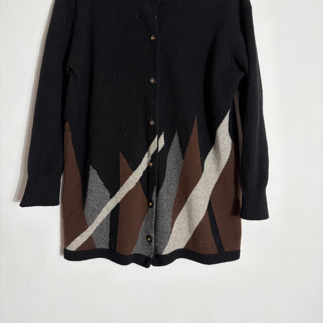 Via di Mezzo 블랙 캐시미어 100% 가디건(L) 상품이미지4