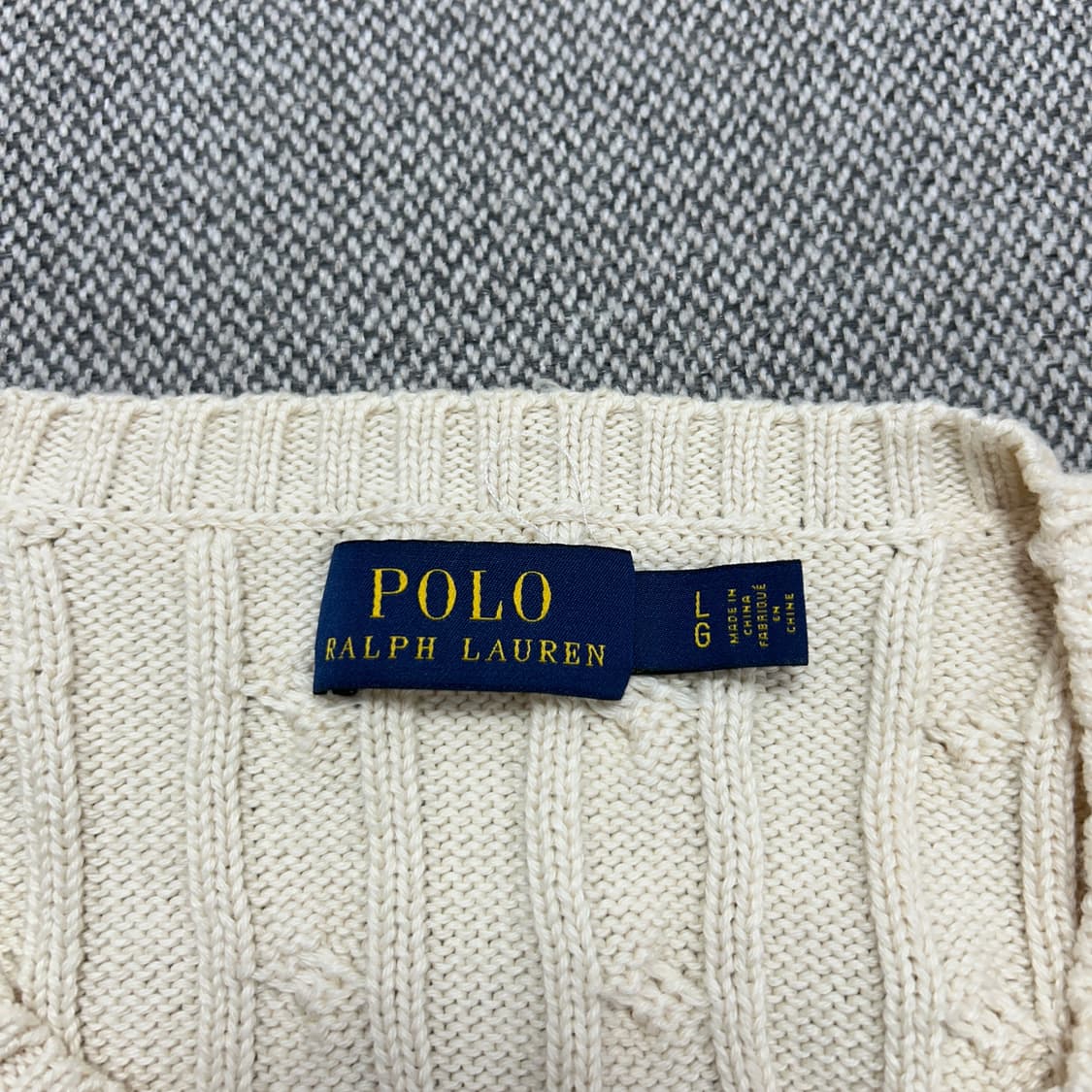 폴로 우먼스 아이보리 케이블니트(L) 상품이미지2