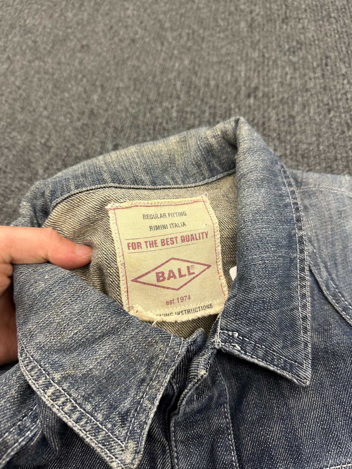 XL) BALL 빈티지 워싱 데님자켓 청자켓 상품이미지6
