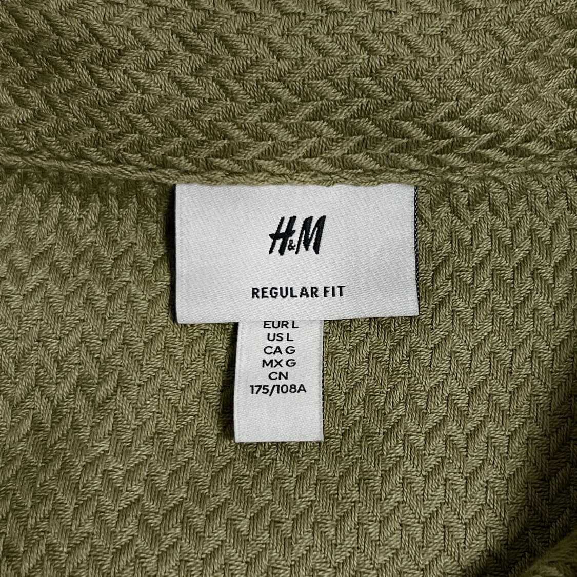 H&M 올리브그린 반팔니트셔츠 L-XL 상품이미지6